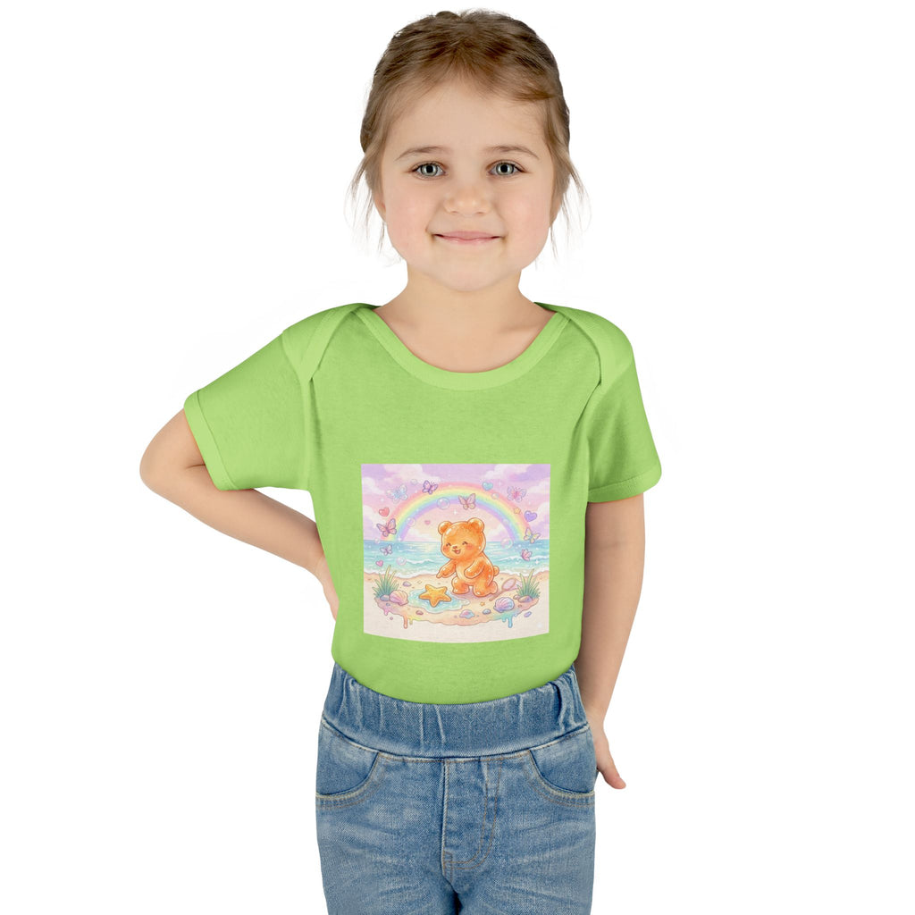Gooey Gummy Beach Bear Rainbow & Starfish - Bodysuit