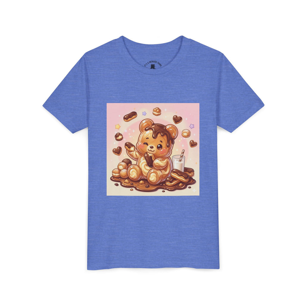 Cute Chocolate Eclair & Milk Gooey Gummy Bear Youth T-Shirt