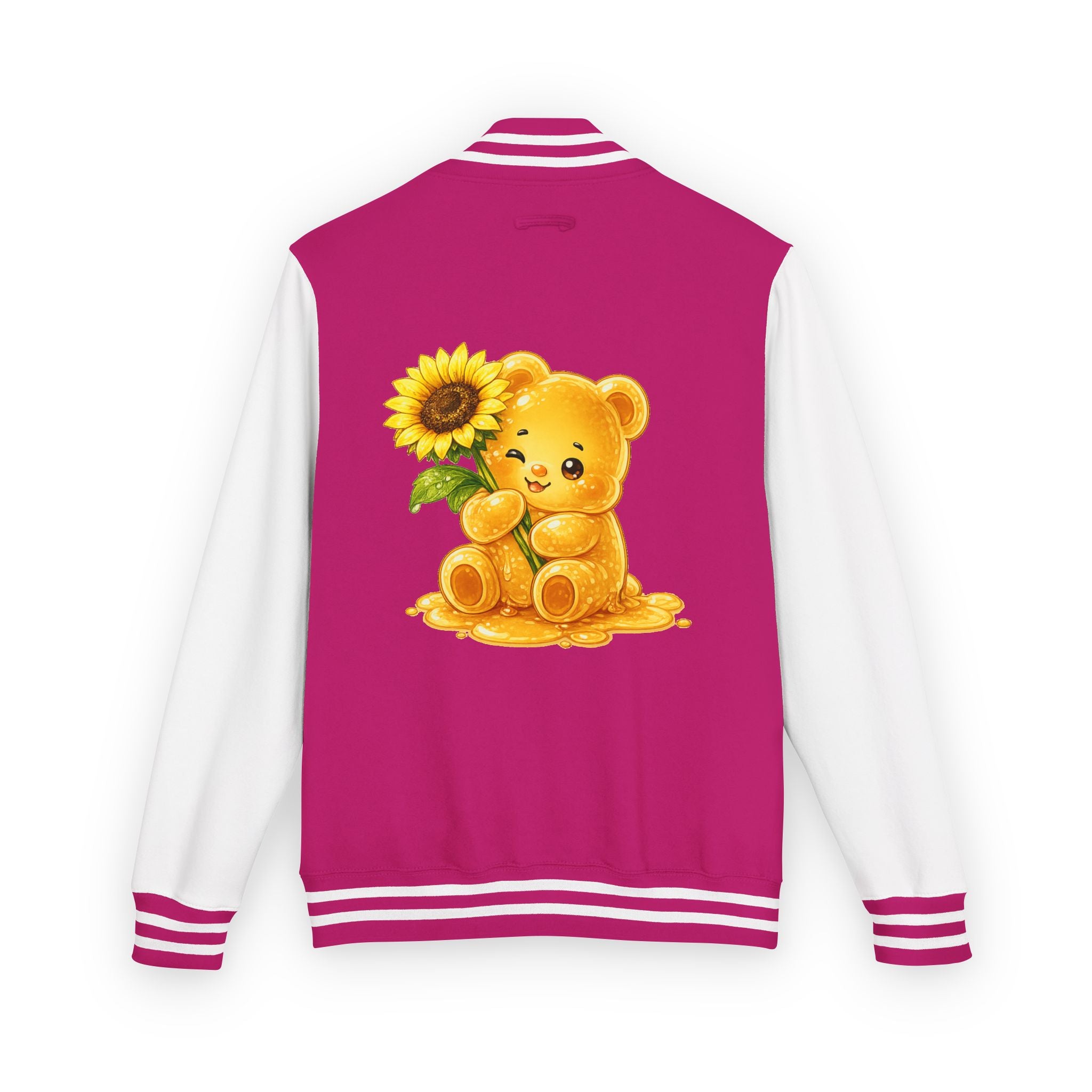 Sunflower Sunrise, Special Yellow Gooey Gummy Friend- Kawaii Varsity Jacket