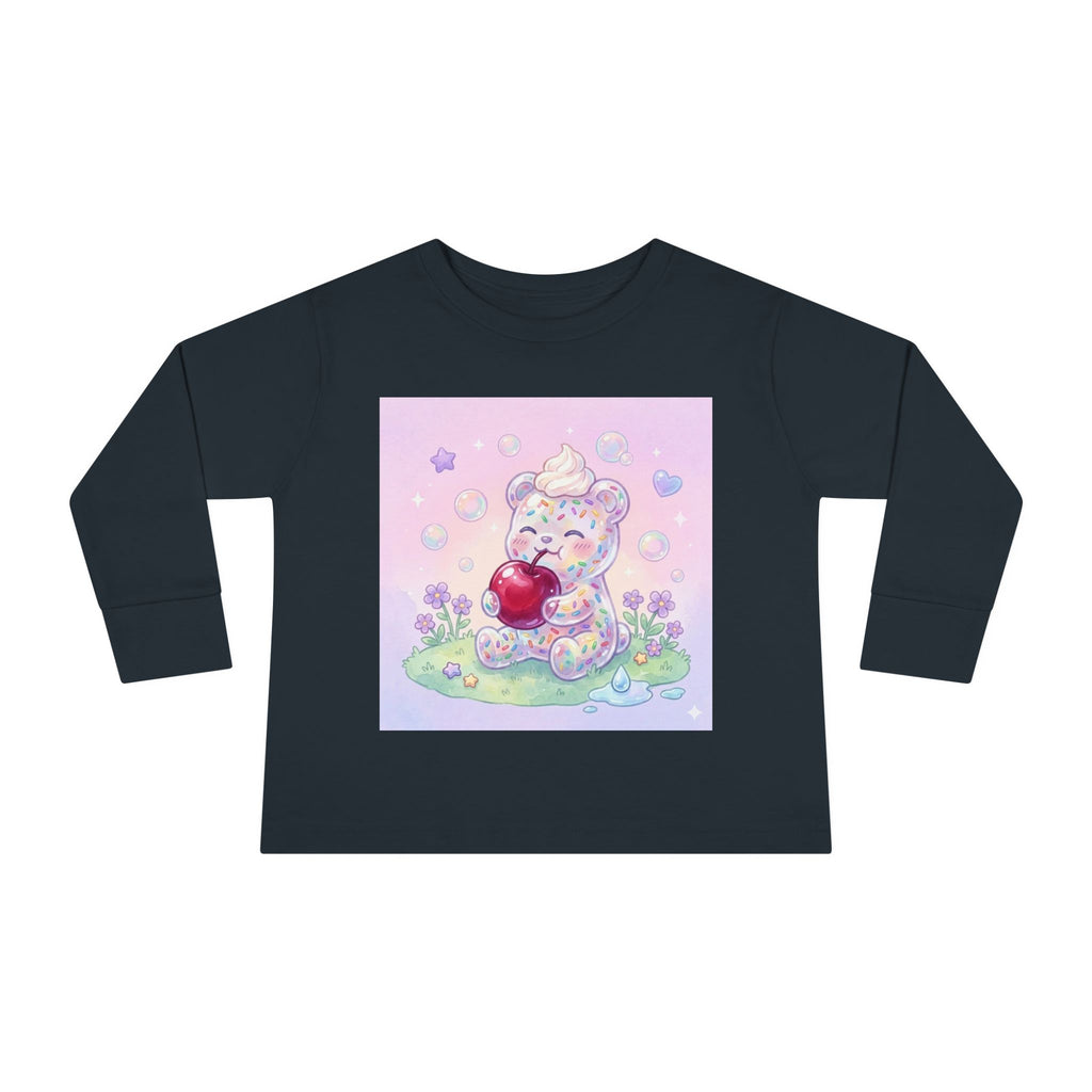 White Birthday Sprinkles with Cherry Snack, Oozy Bear Friend- Graphic Long Sleeve Shirt