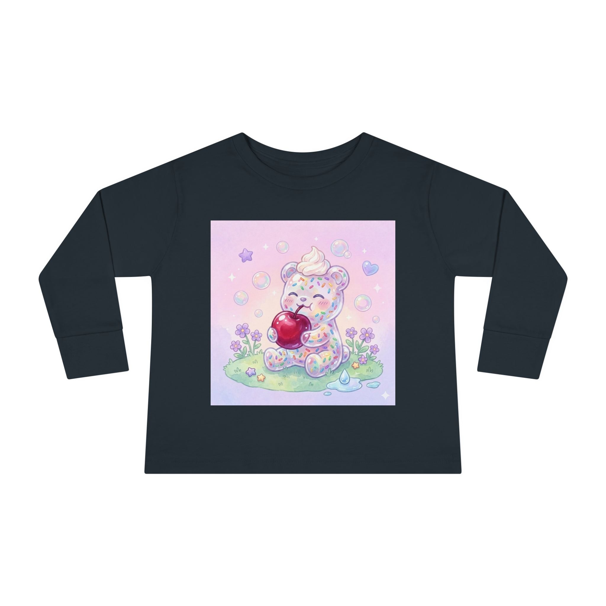 White Birthday Sprinkles with Cherry Snack, Oozy Bear Friend- Graphic Long Sleeve Shirt