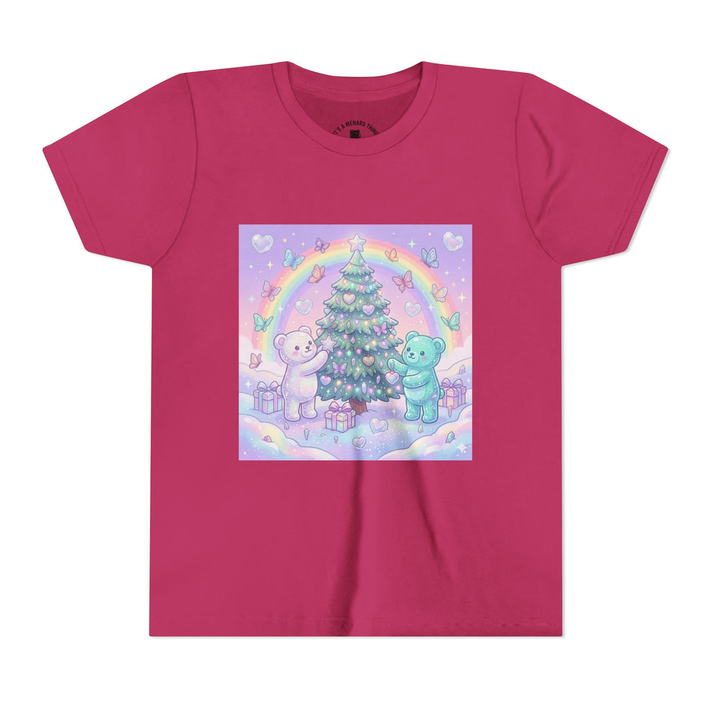 Gooey Gummy Bears Decorating Christmas Tree with Rainbow | Holiday Youth Shirt
