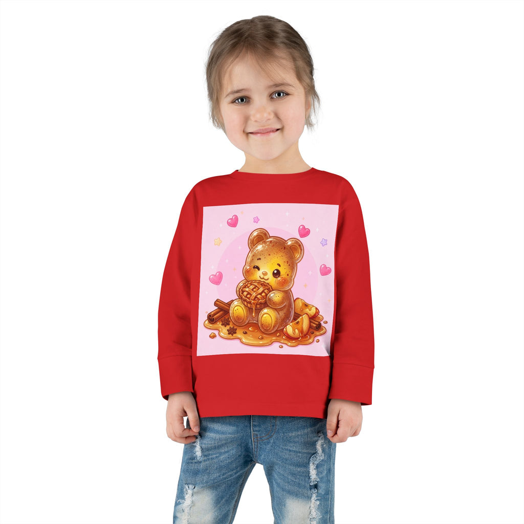 Cinnamon Sweet Fresh Apple Pie, Oozy Bear Gummy Friend- Kids Long Sleeve Shirt