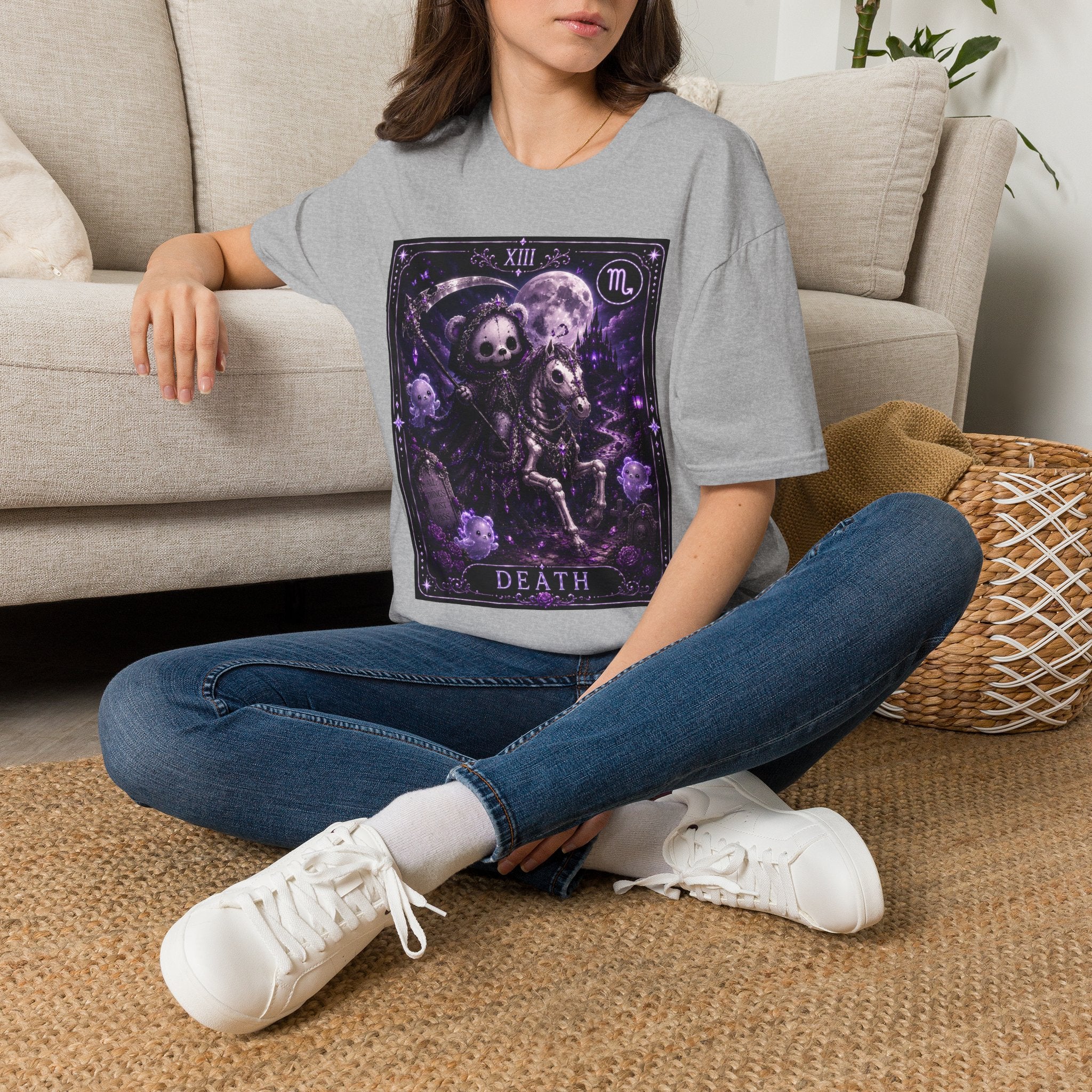 Death Tarot Gothic Skeleton Oozy Bear Special Addition- Graphic Shirt