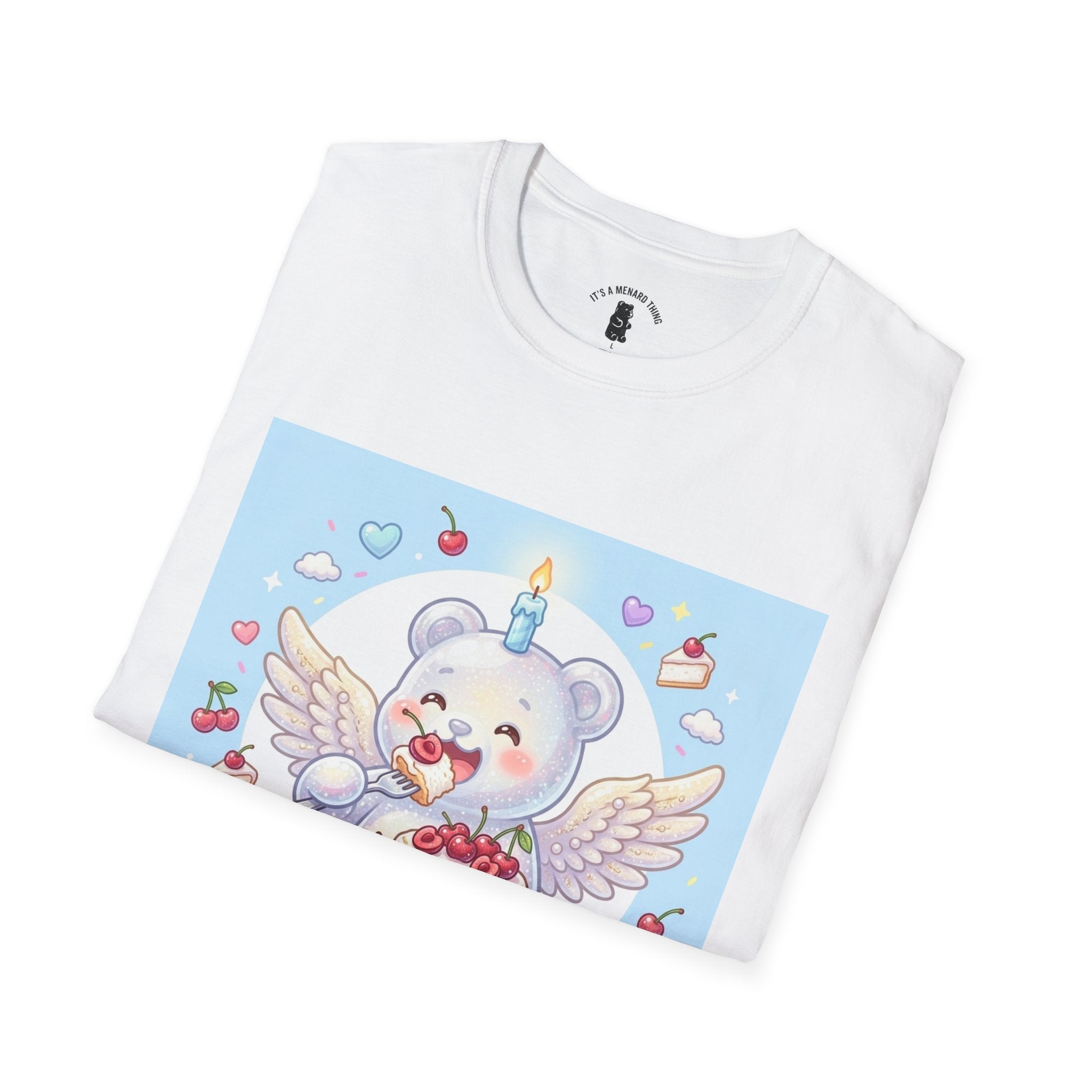 Cute Angel Food Cake, White Gooey Gummy Bear — Kawaii Graphic Tee