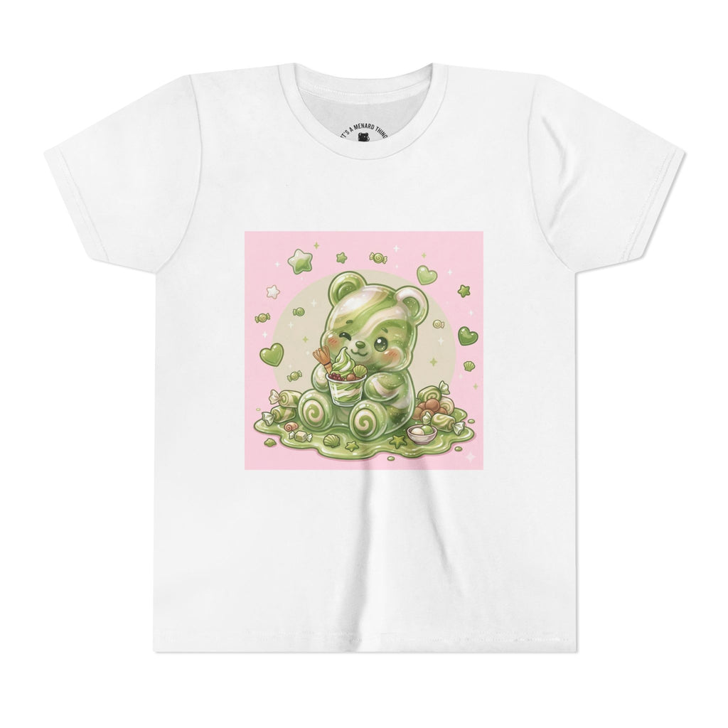 Matcha and Cream Gooey Gummy Bear Graphic Youth T-Shirt