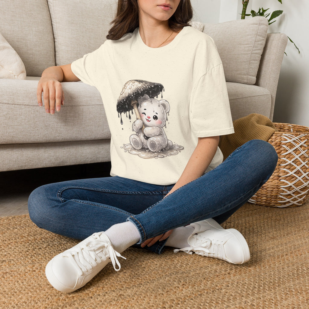 Ink Cap Mushroom Umbrella Special White Oozy Bears Friend- Graphic Shirt