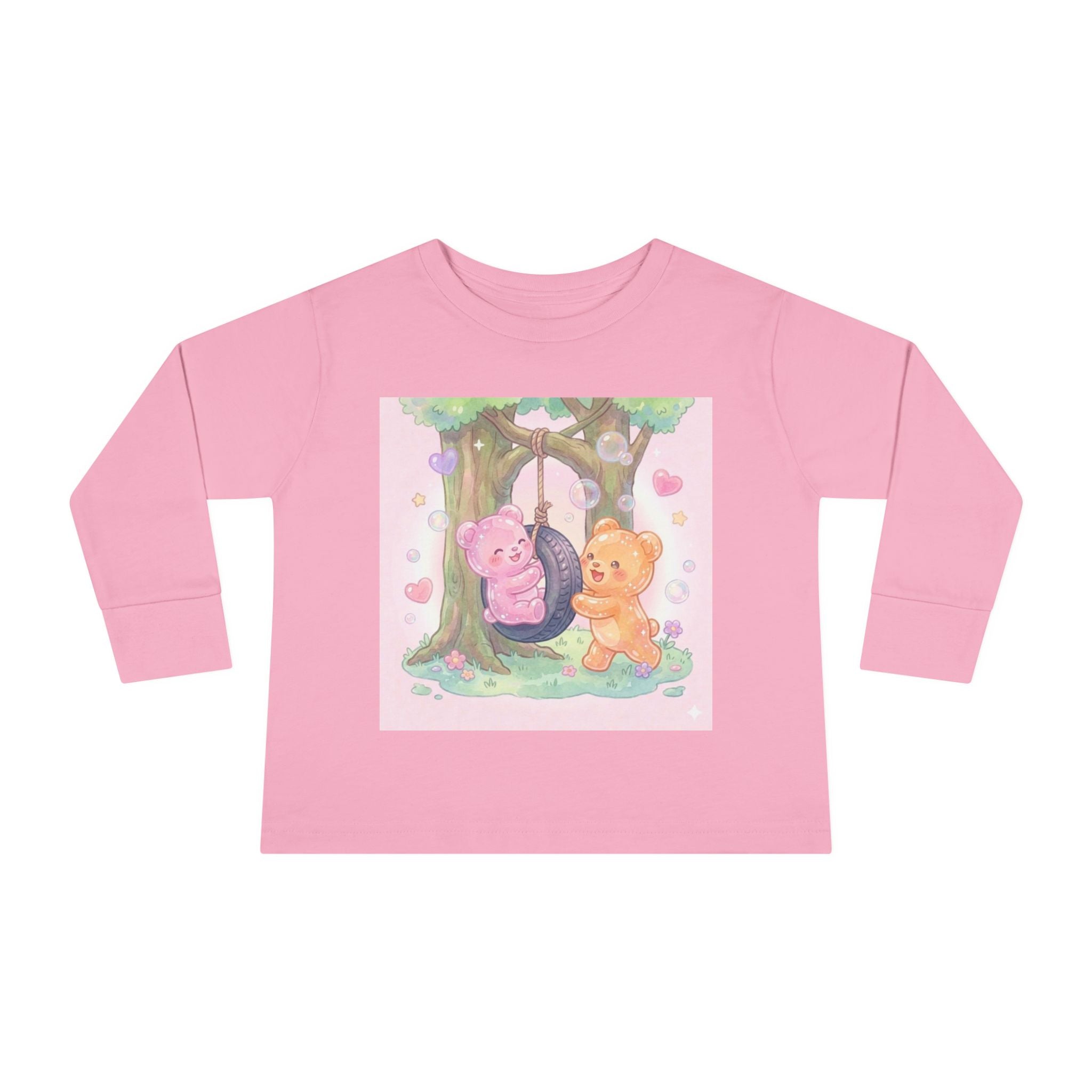 Playing On a Tire Swing, Oozy Bear Gummy Friend Duo- Graphic Long Sleeve Shirt