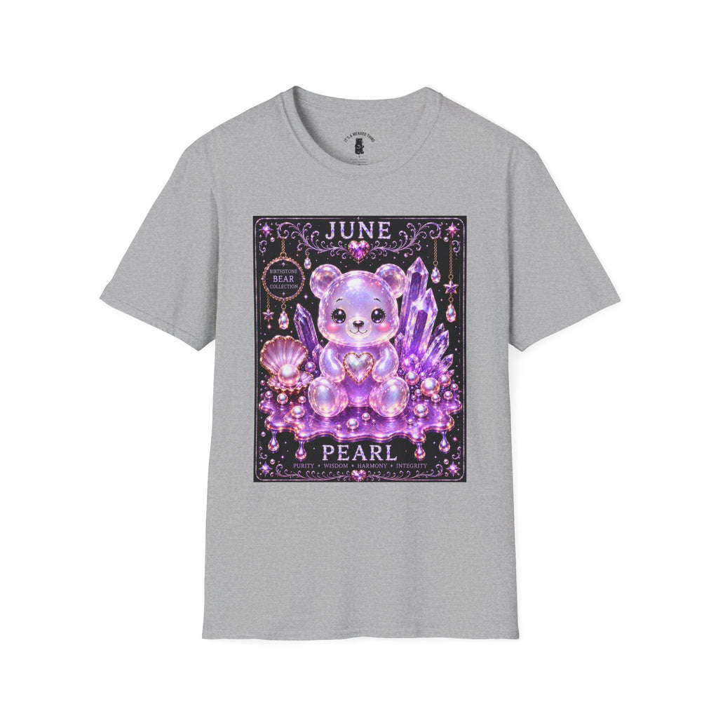 June Birthstone Pearl Crystal Oozy Bears Special Addition- Graphic Shirt