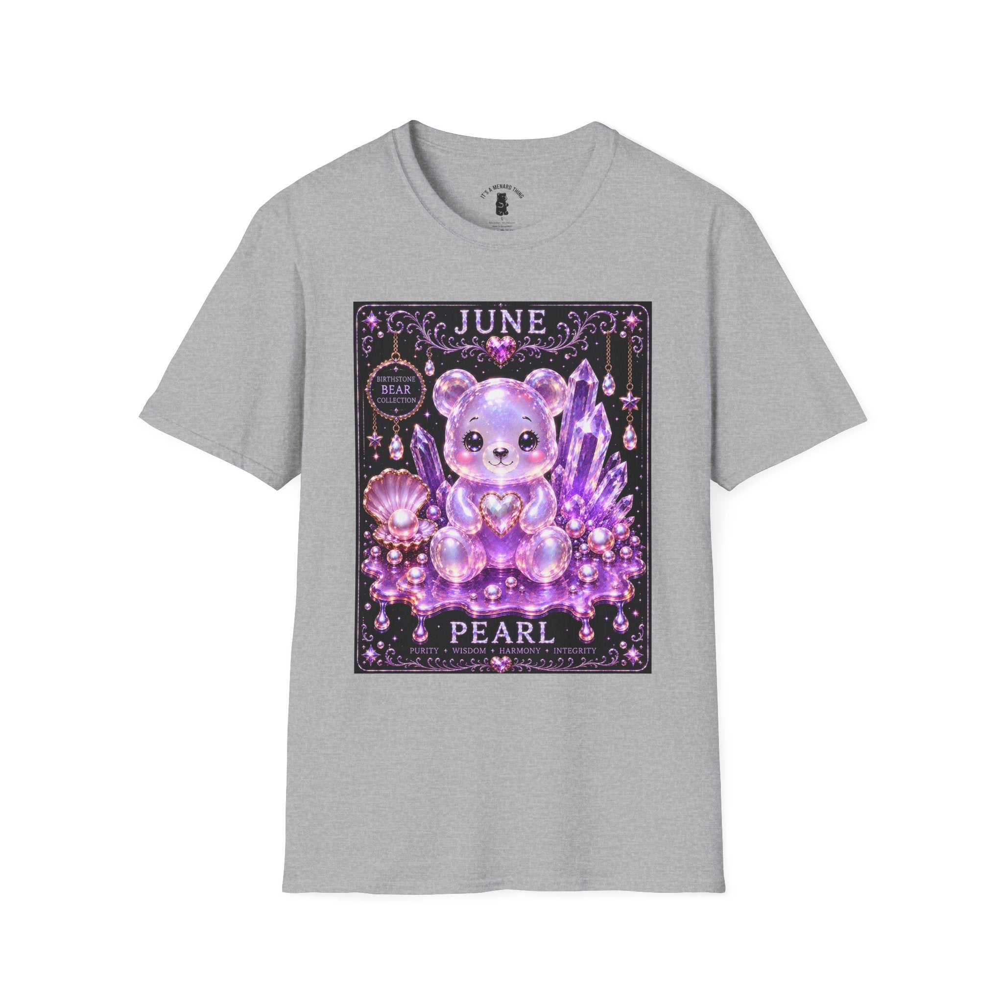 June Birthstone Pearl Crystal Oozy Bears Special Addition- Graphic Shirt