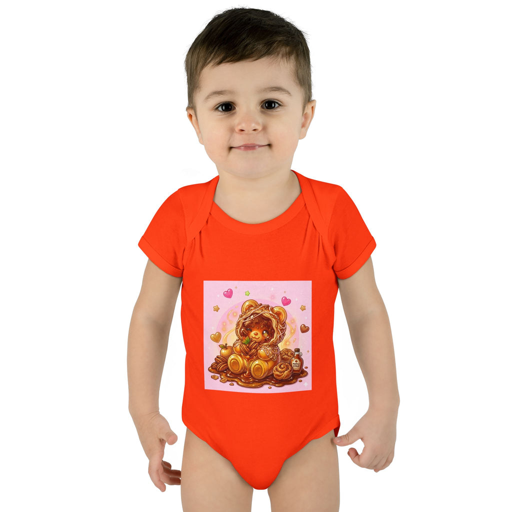 Maple Pecan Danish Gooey Gummy Bear in Puff PJs Baby Onesie