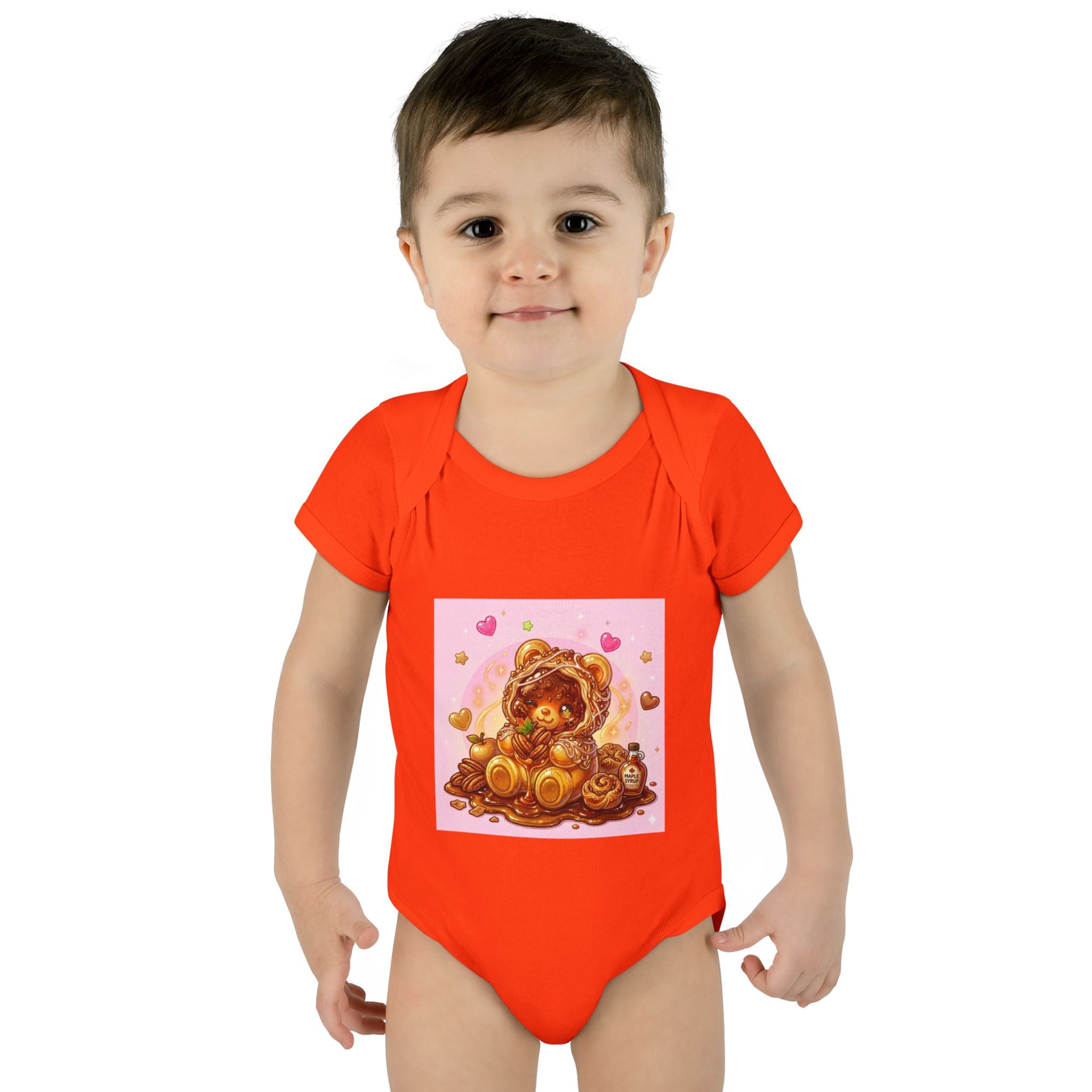 Maple Pecan Danish Gooey Gummy Bear in Puff PJs Baby Onesie