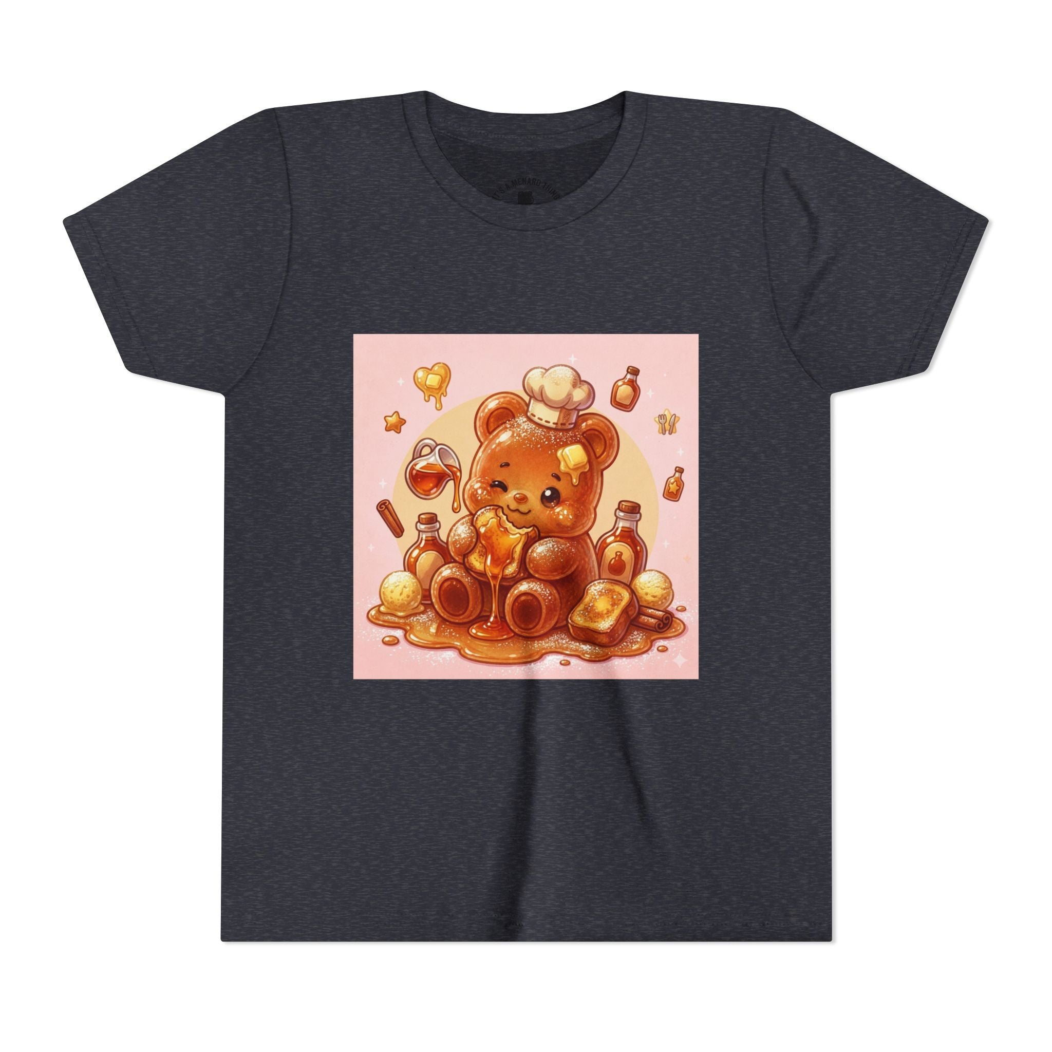 Kids Thick French Toast Gooey Gummy Chef Bear Graphic T-Shirt