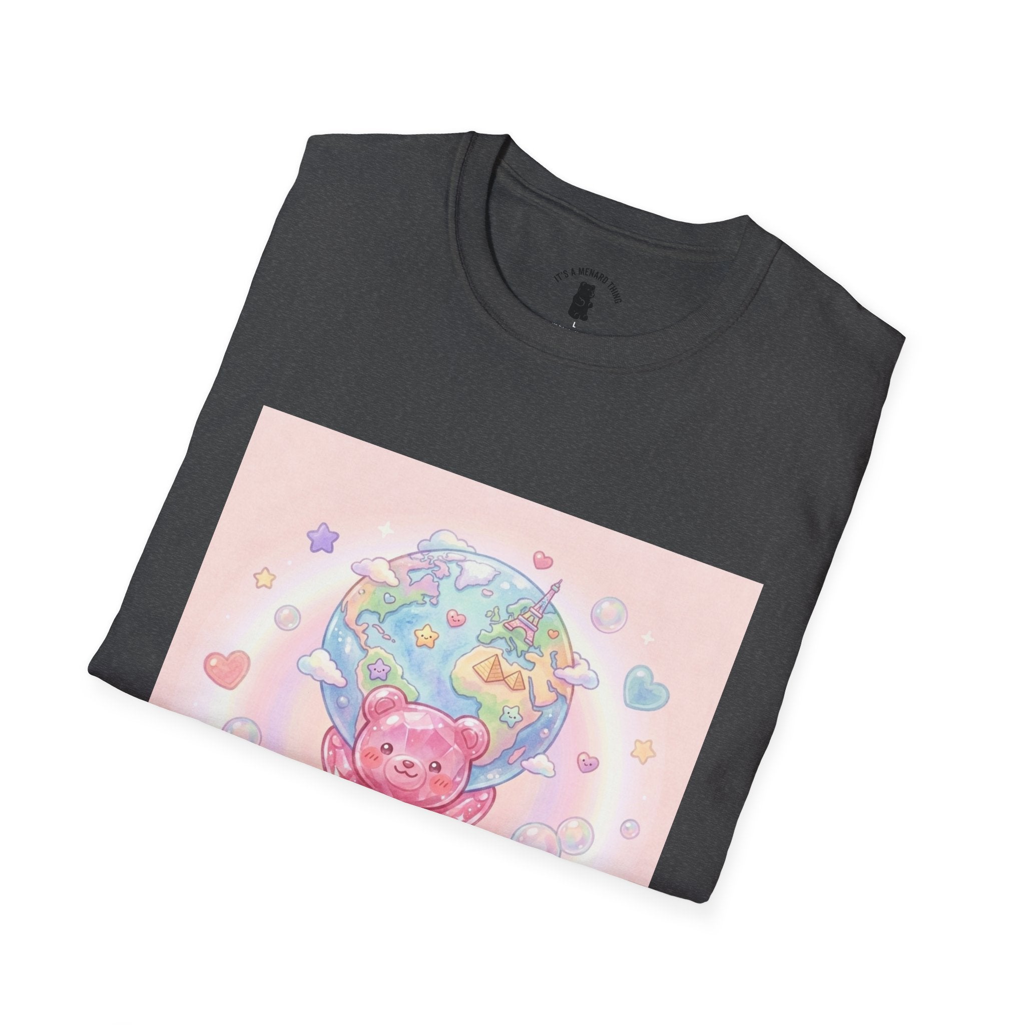 World Atlas, Pink Crystal Gooey Gummy Bear — Pastel Graphic T-Shirt