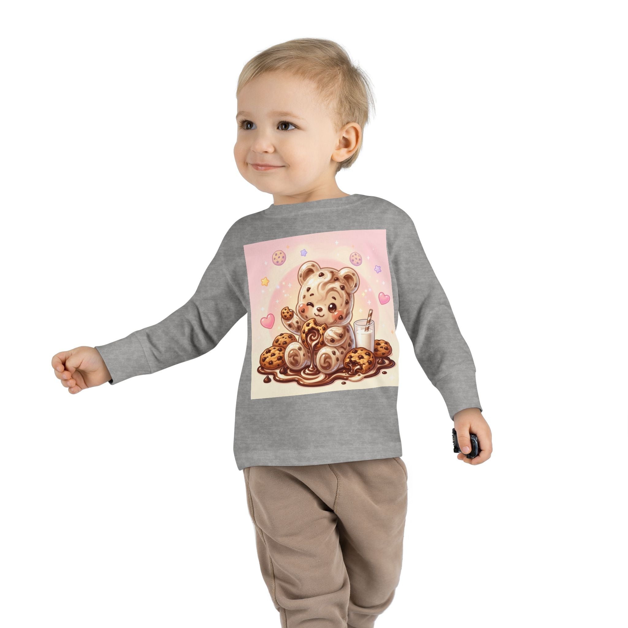 Milk & Cookies, Fudge Oozy Bear Gummy Friend- Kids Graphic Long sleeve Shirt