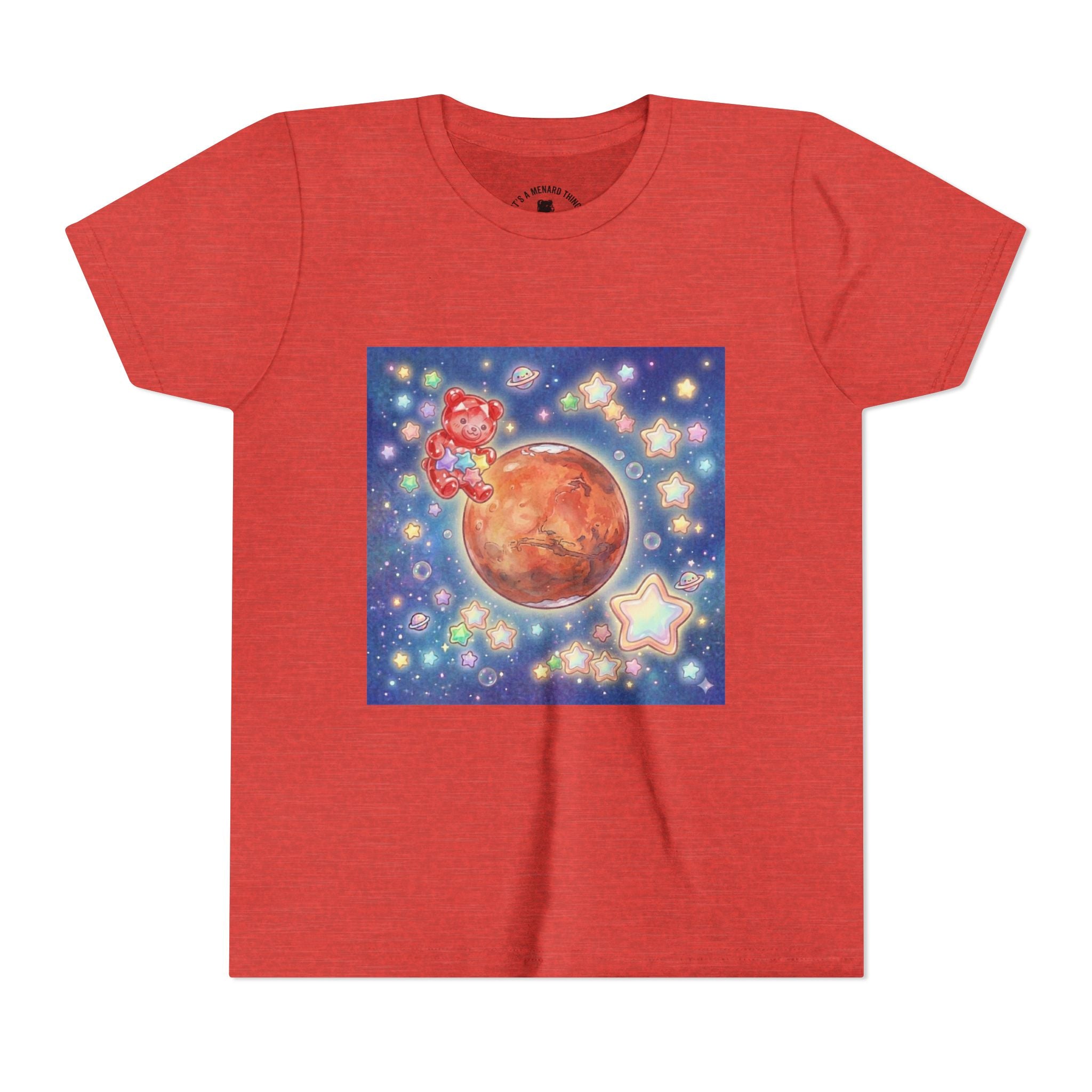 Look to Mars, Red Gooey Crystal Gummy Bear- Galaxy Graphic Youth T-Shirt