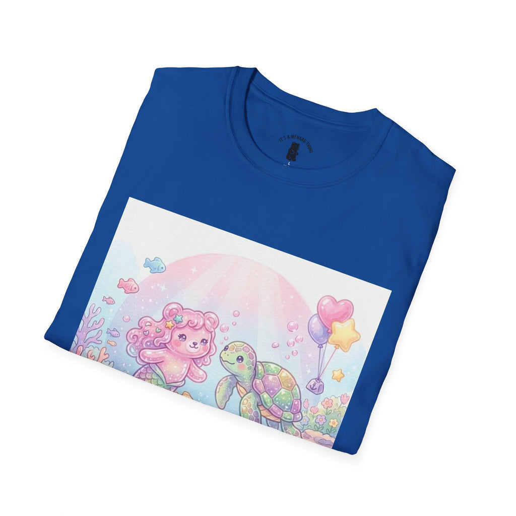 Pink Gummy Mermaid & Turtle friend, Gooey Gummy Freinds- Kawaii Graphic T-Shirt