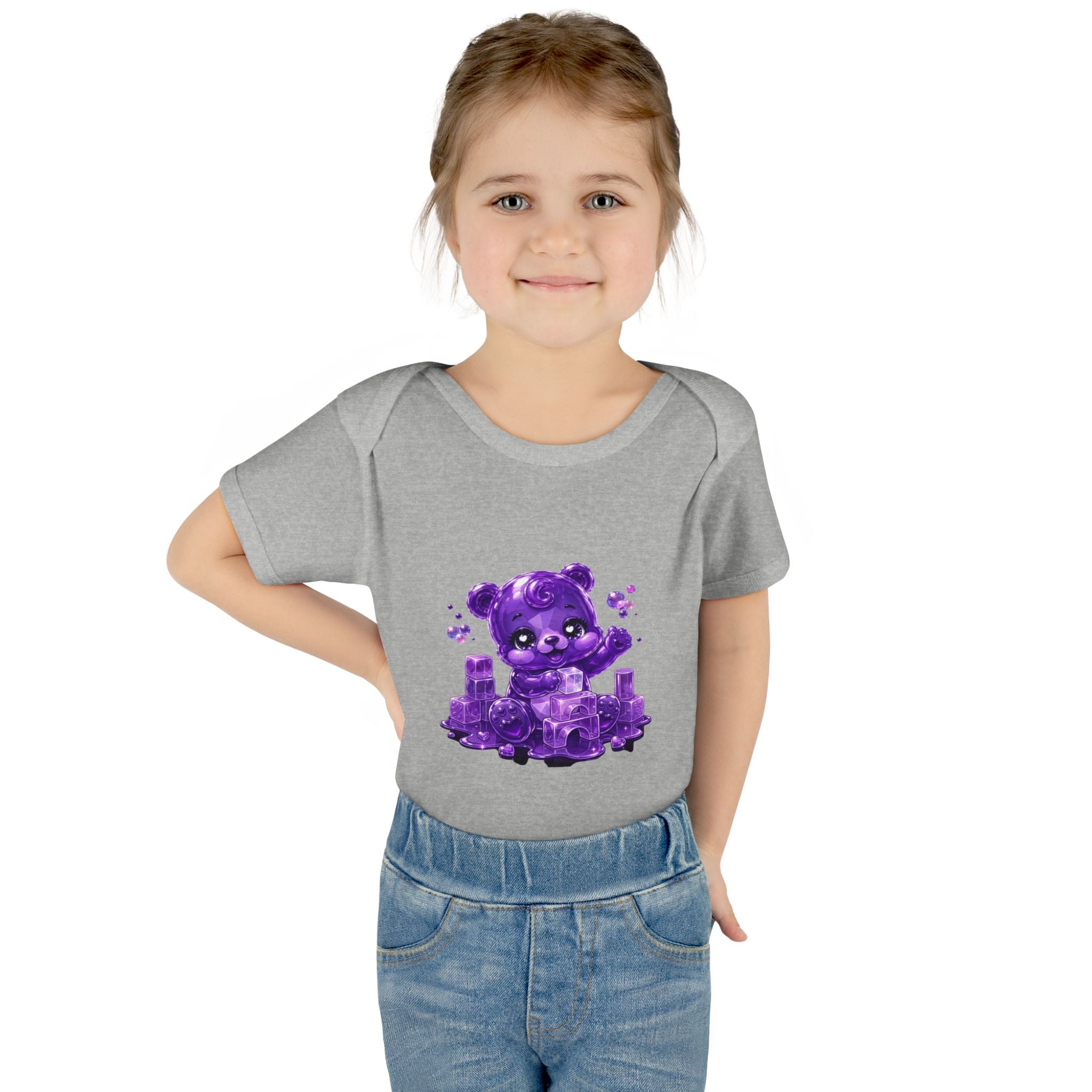 Play Time, Purple Crystal Baby Oozy Bear Gummy Cutie Addition- Graphic Onesie