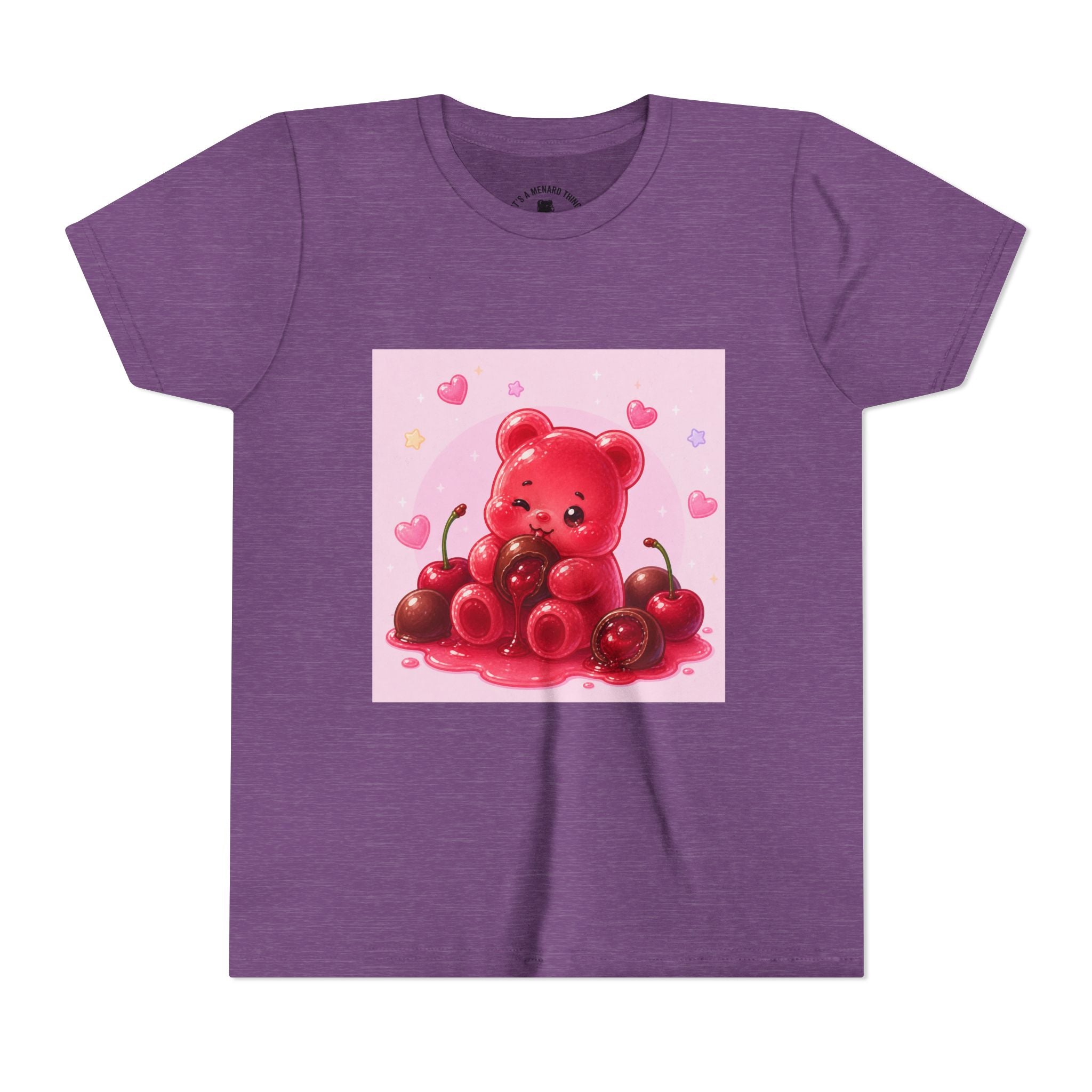 Red Gooey Gummy Bear with Chocolate & Cherries Youth T‑Shirt