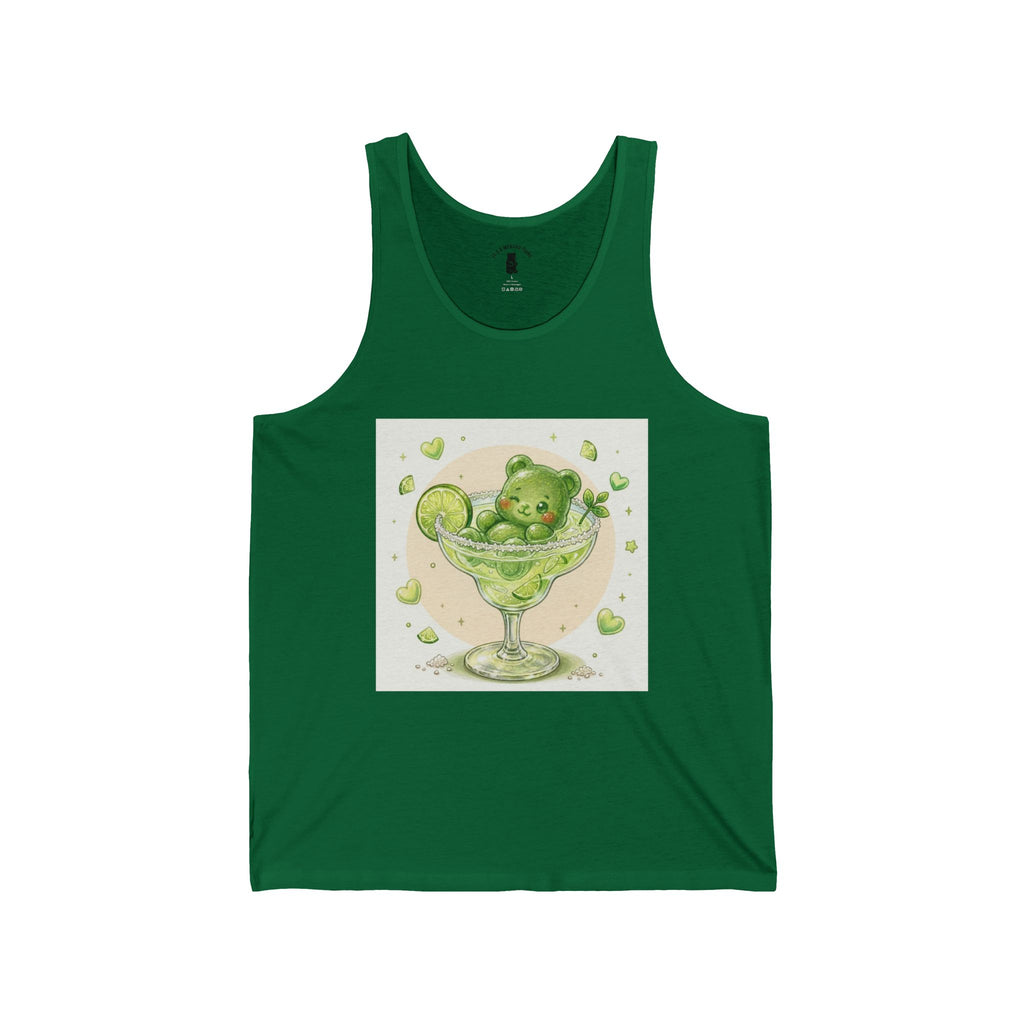 Lime Margarita Special, Green Boozy Gooey Gummy Bear — Kawaii Graphic Tank Top