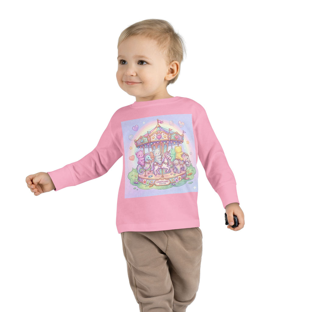Pastel Carousel, Carnival Oozy Bear Gummy Friends- Graphic Long Sleeve Shirt