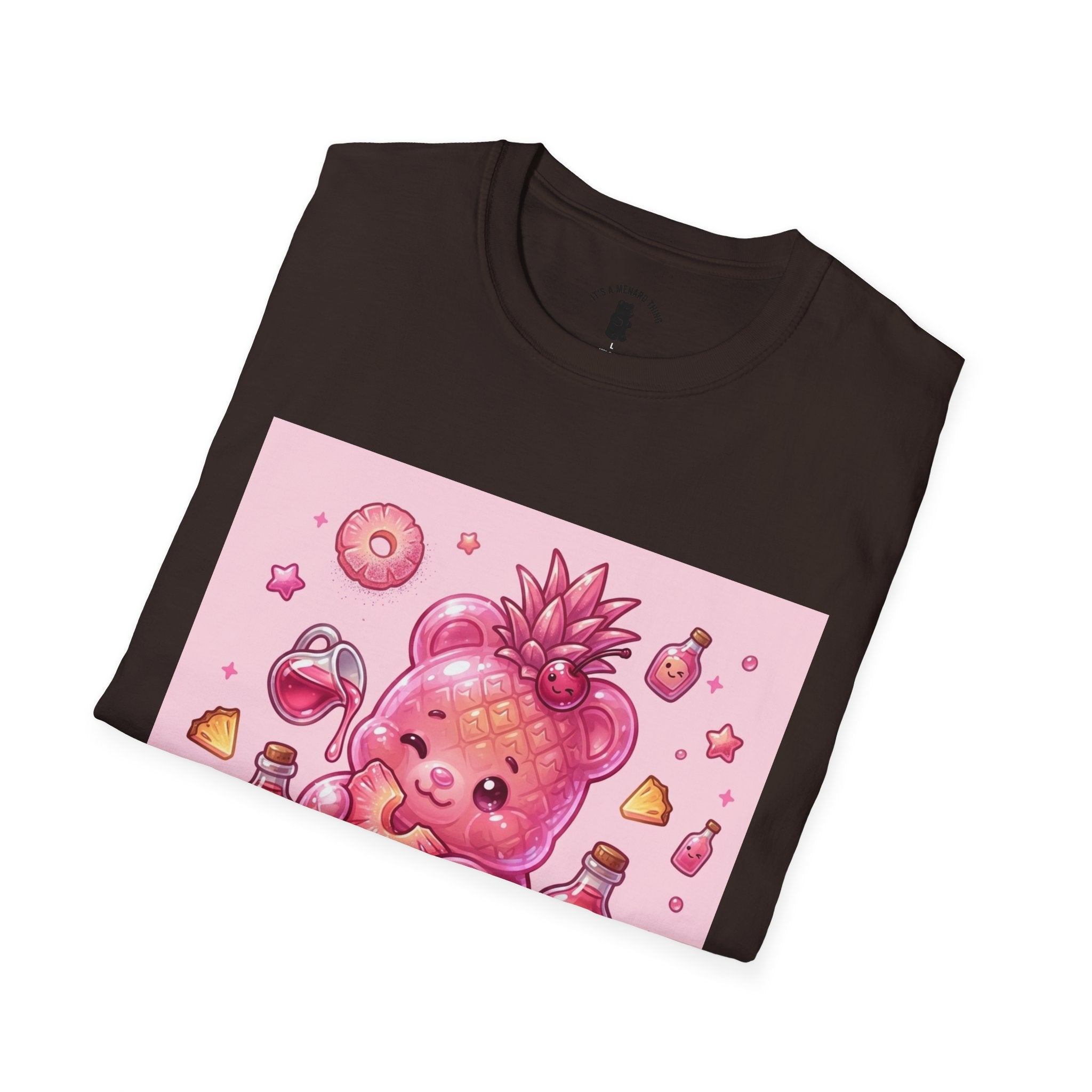 Exotic Pink Pineapple Gooey Gummy Bear — Kawaii Graphic T-Shirt