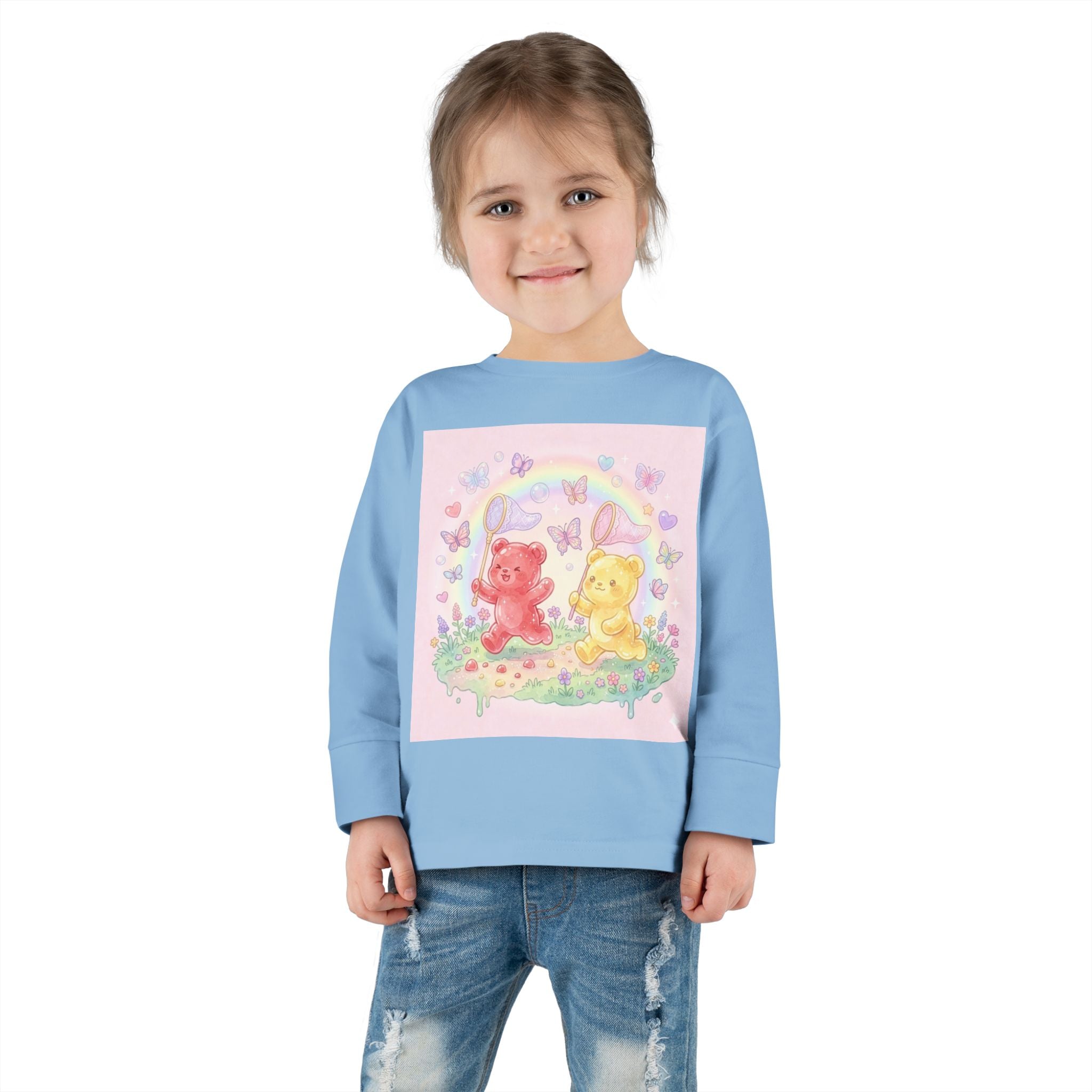 Catchin Butterflies, Oozy Bear Duo Friends- Graphic Long Sleeve Shirt