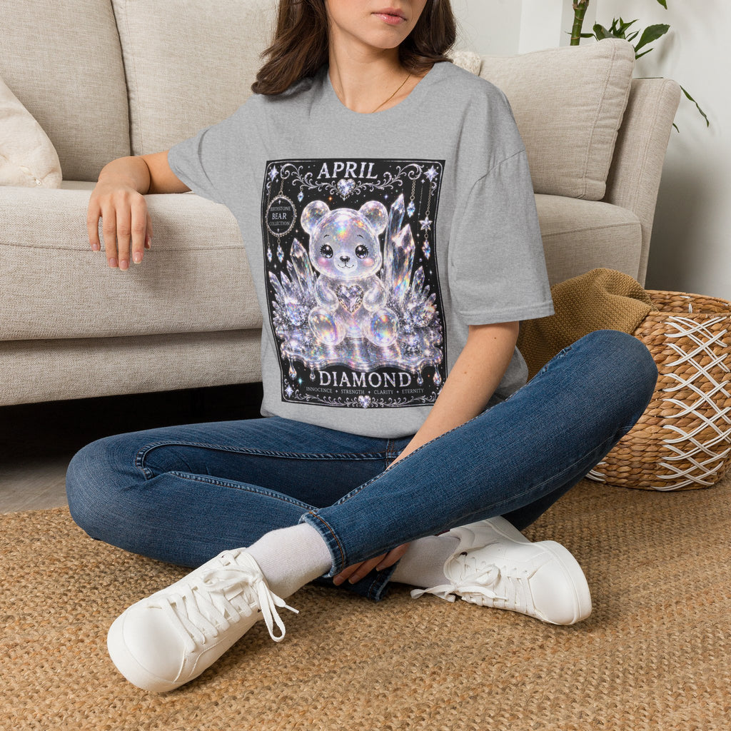 April, Diamond Birthstone Crystal Oozy Bear Friend Special Addition- Graphic Shirt