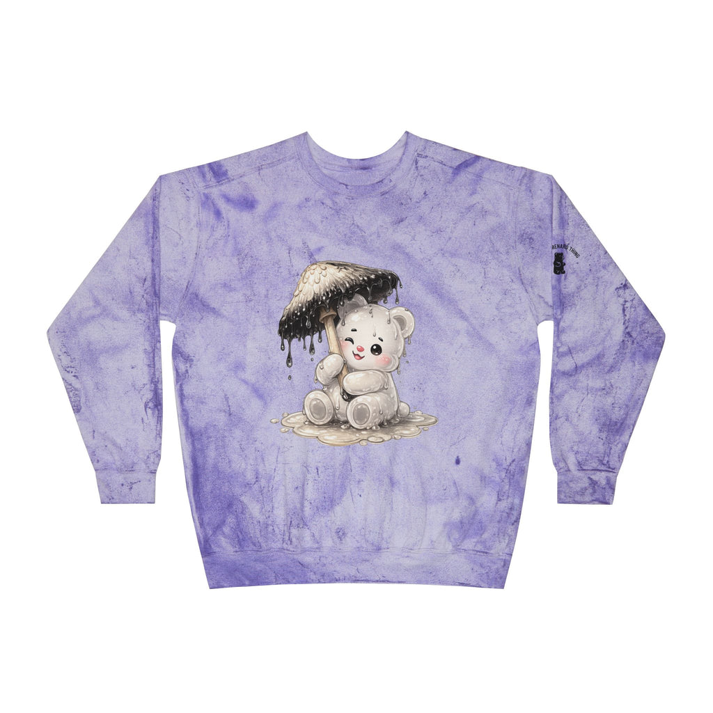 Pretty White Drooping Ink Cap, Gooey Gummy Bear-Tie-Dye Graphic Sweatshirt