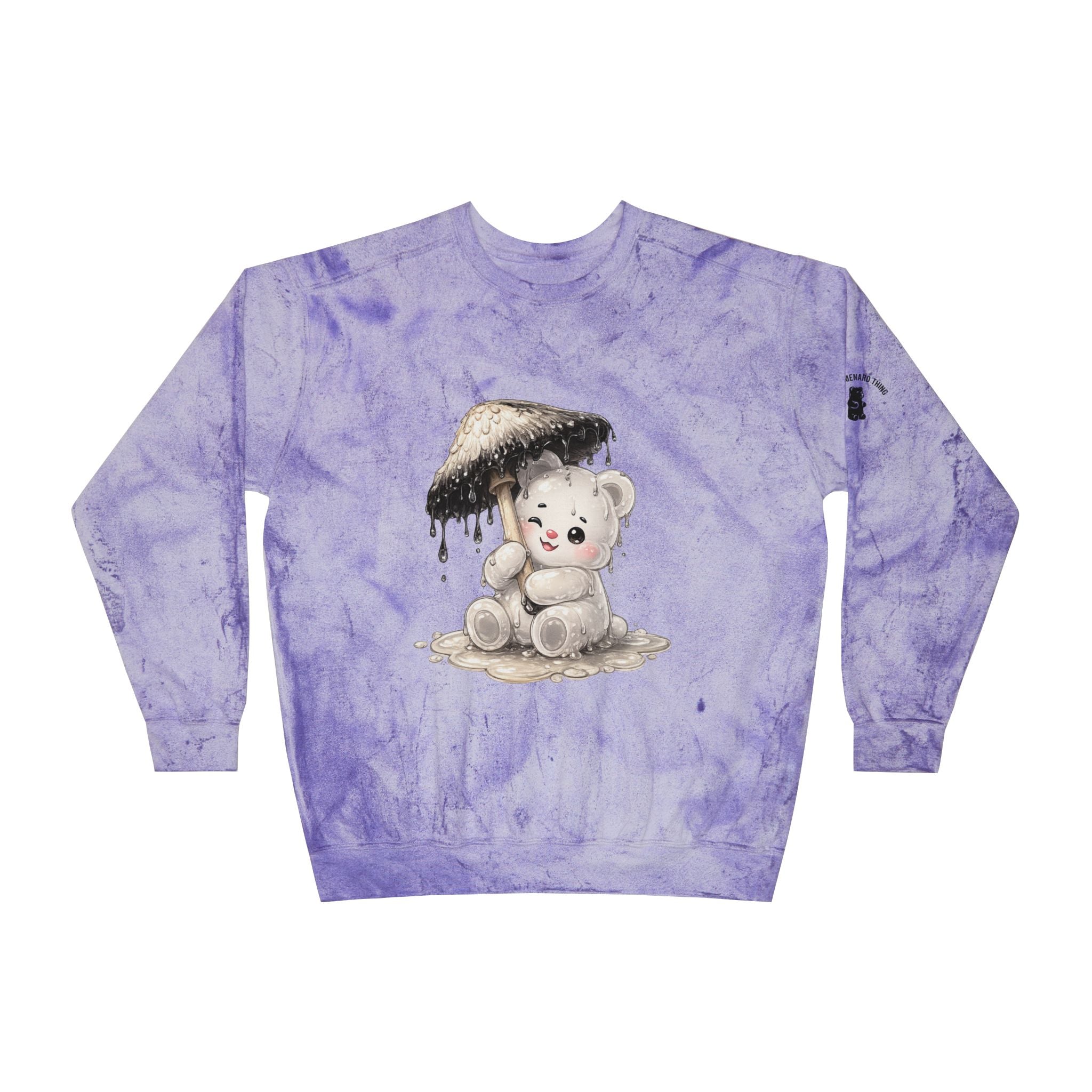 Pretty White Drooping Ink Cap, Gooey Gummy Bear-Tie-Dye Graphic Sweatshirt