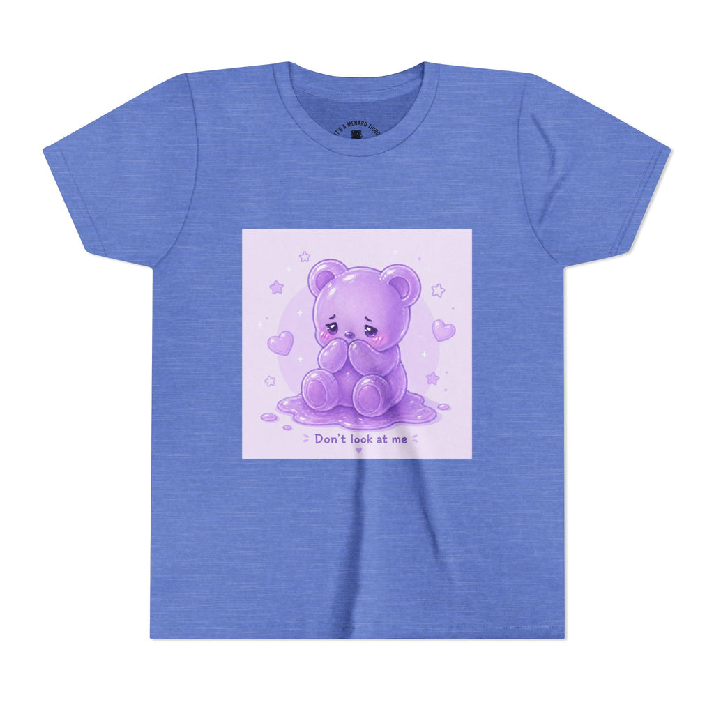 Shy Purple Gooey Gummy Bear “Don’t Look at Me” Graphic