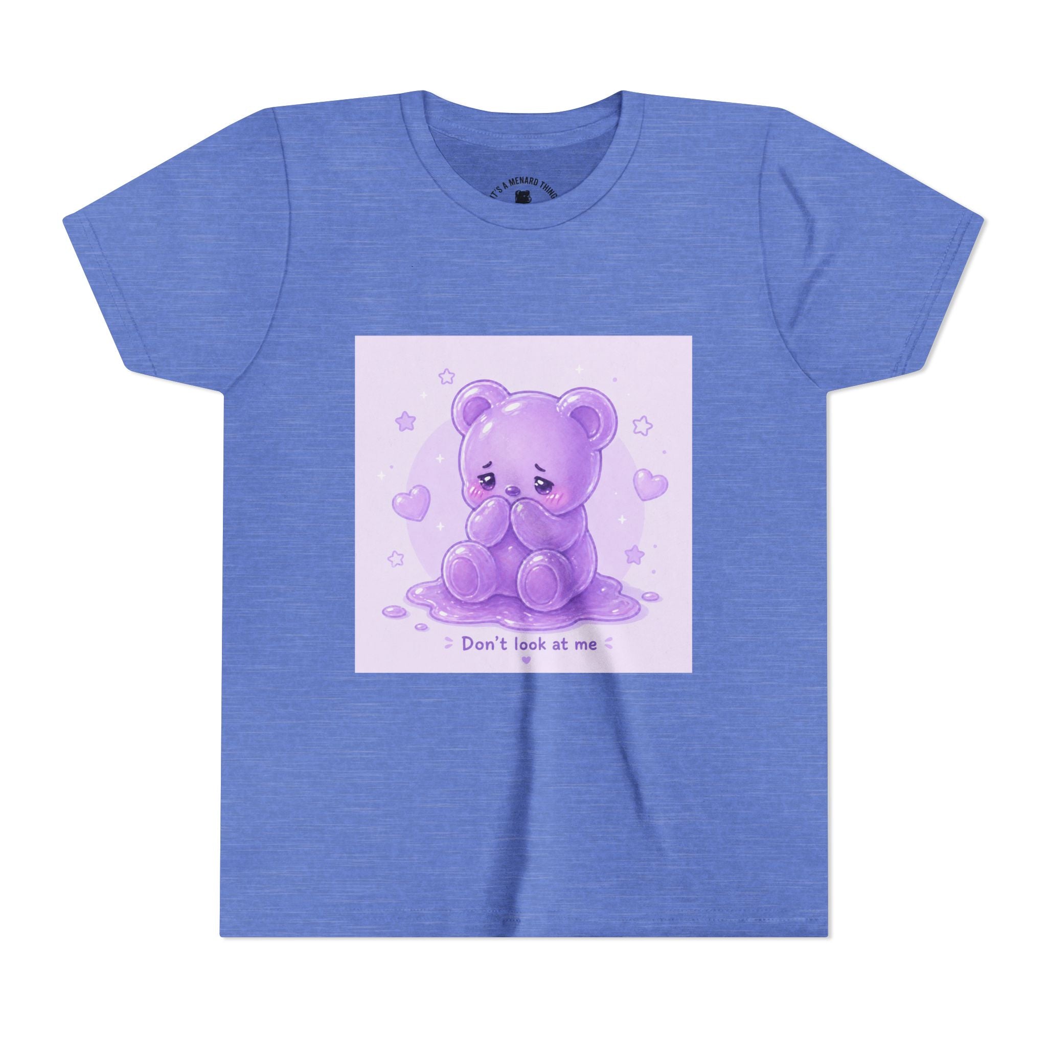Shy Purple Gooey Gummy Bear “Don’t Look at Me” Graphic