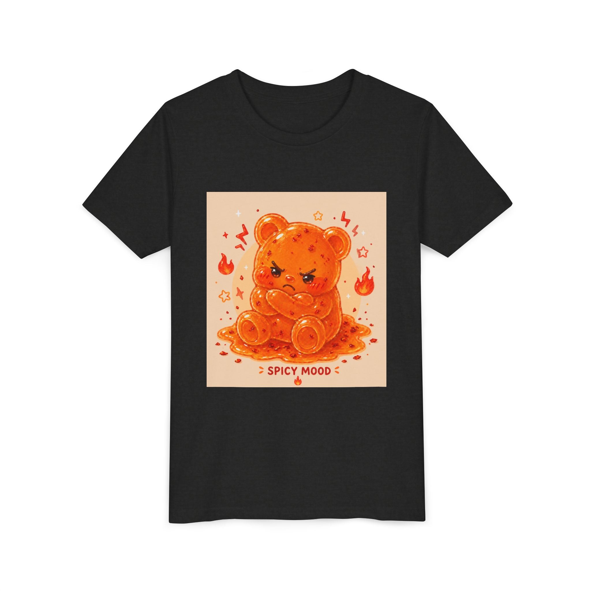 Spicy Mood Tangy Orange Gooey Gummy Bear - Angry Kawaii Bear Graphic