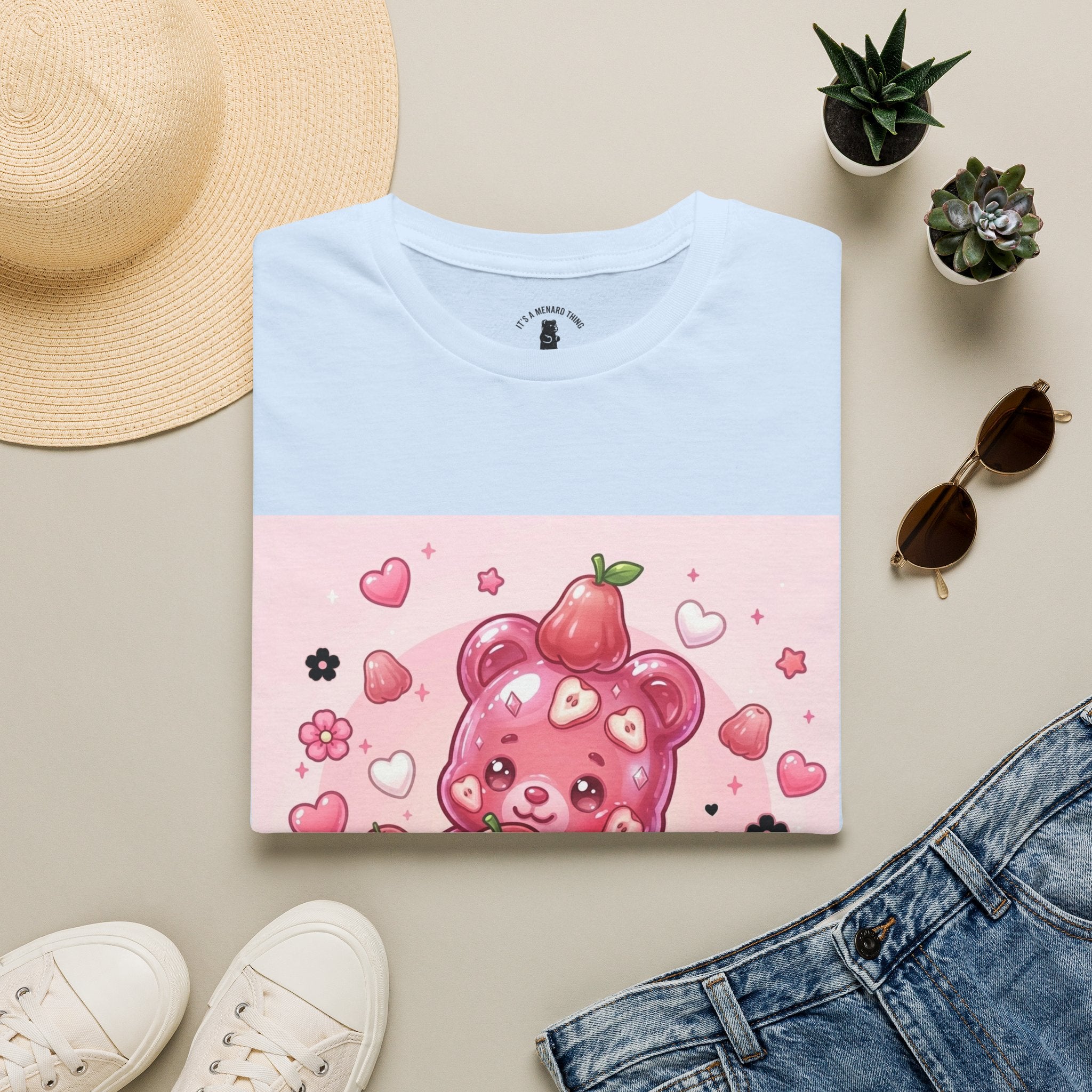 Beautiful Pink Rose Bell Apple, Exotic Oozy Gummy Bear — Cute Graphic Shirt