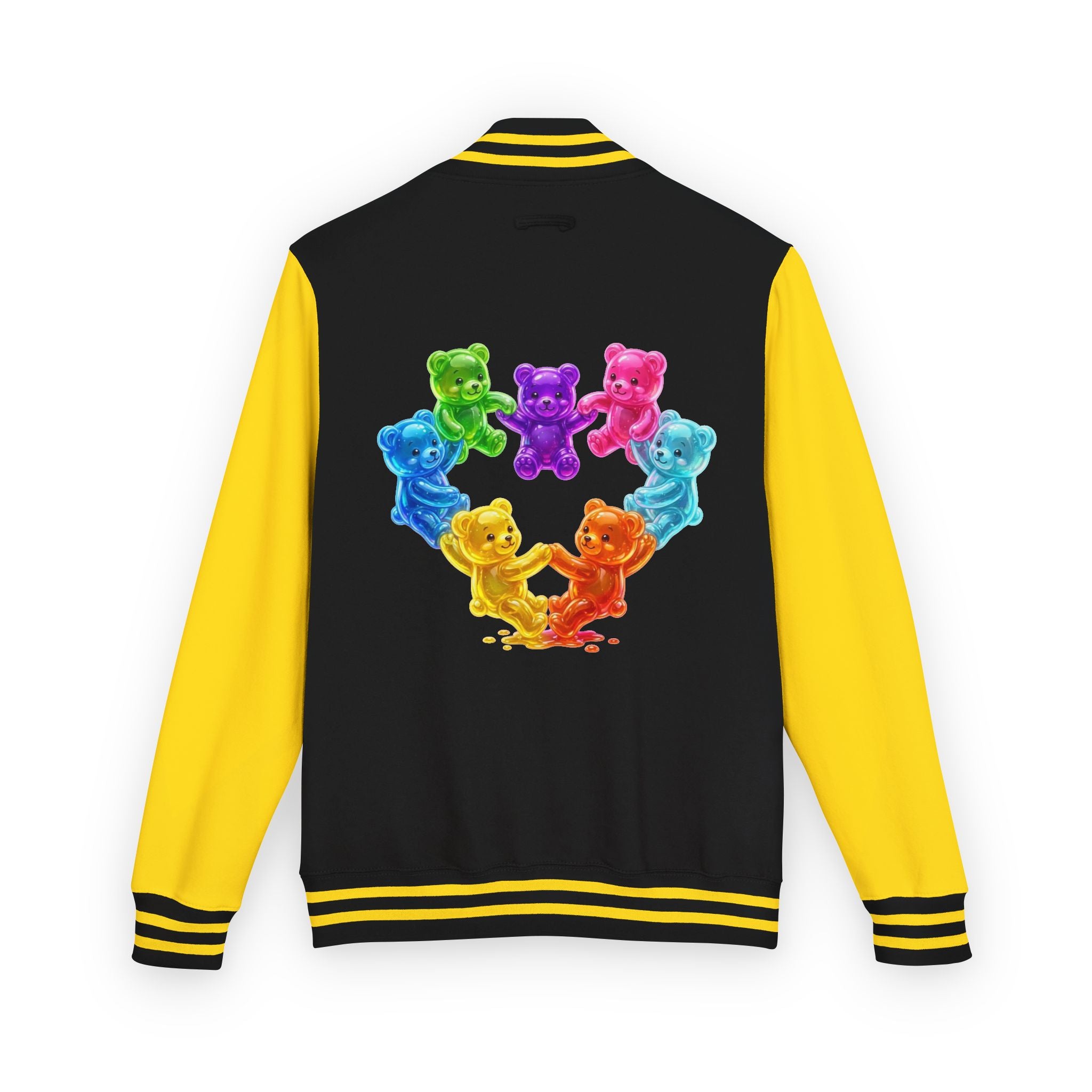 Rainbow Oozy Gummy Bear Heart Special Addition- Lettermen Graphic Jacket