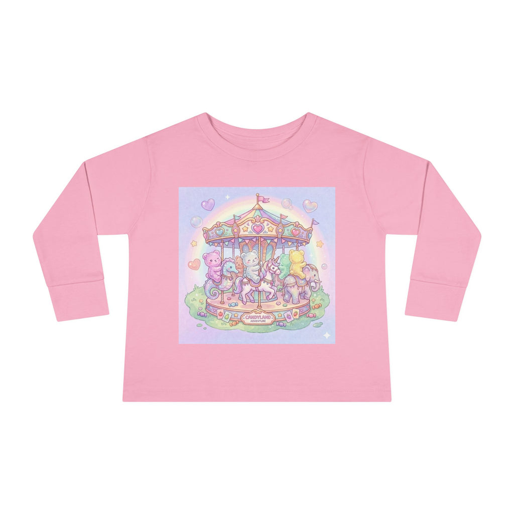 Pastel Carousel, Carnival Oozy Bear Gummy Friends- Graphic Long Sleeve Shirt