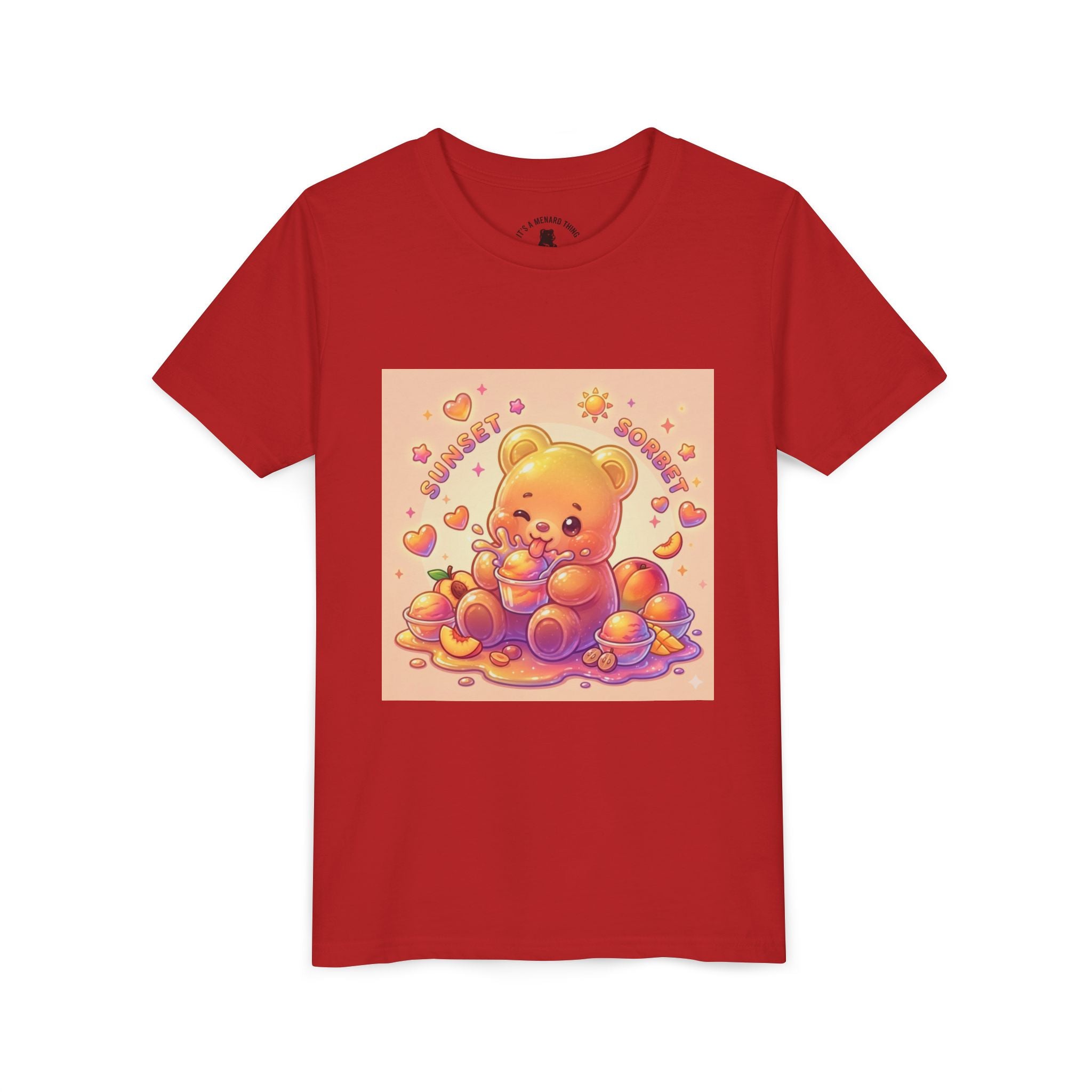 Sunny Peach Sorbet Gooey Gummy Bear Kids Graphic Shirt