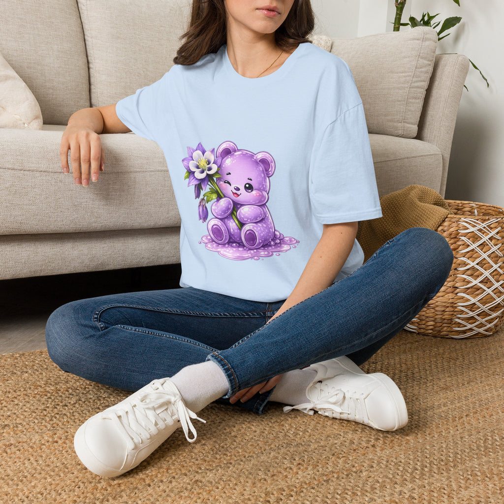 Pretty Purple Flower, Special Oozy Bear Gummy- Graphic Shirt