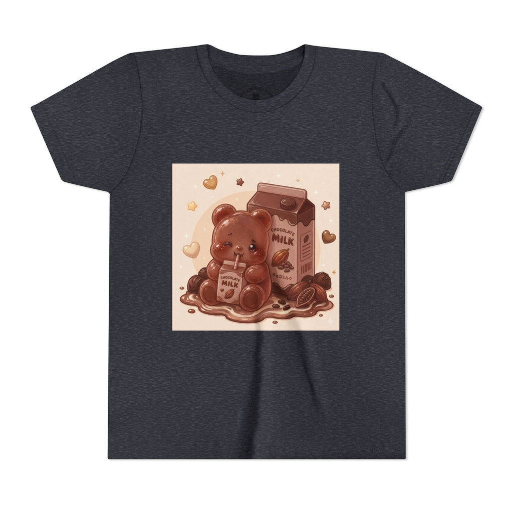 Kids Milk Chocolate Gooey Gummy Bear — Cute Milk Carton Graphic Youth T-Shirt