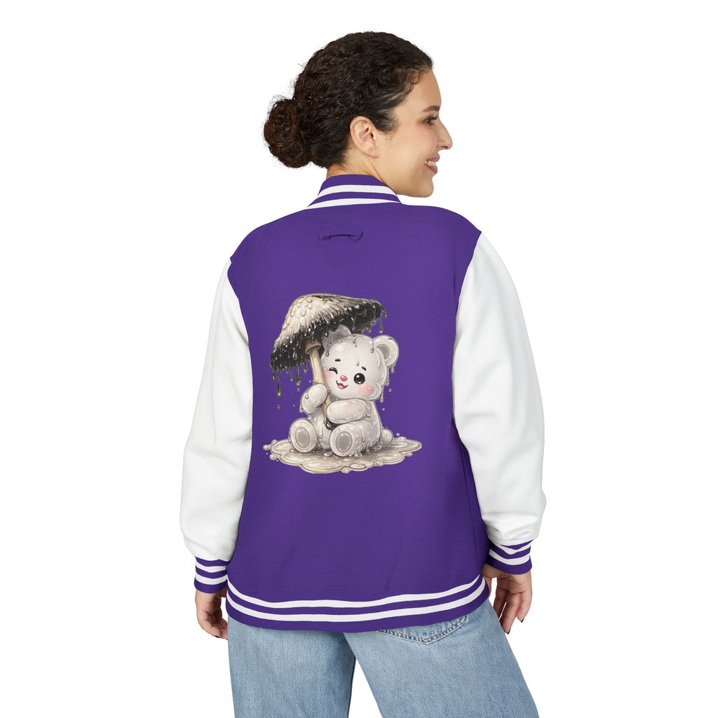 Pretty Ink Cap Mushroom, White Gooey Gummy Bear – Vintage Varsity Jacket