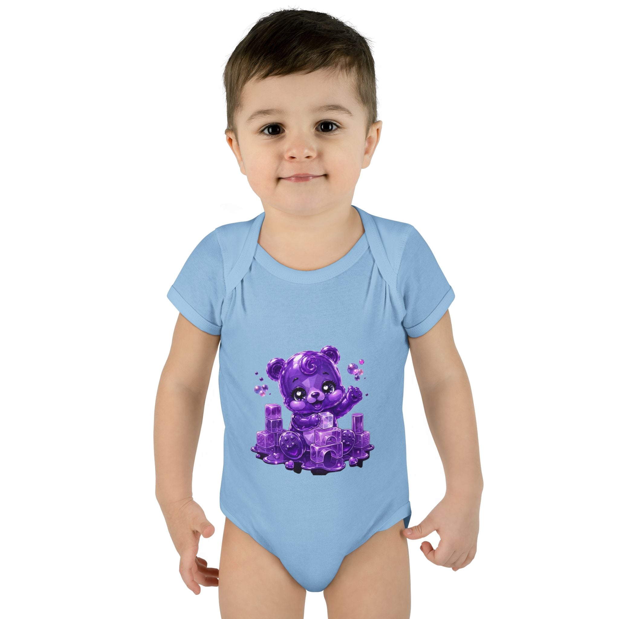 Play Time, Purple Crystal Baby Oozy Bear Gummy Cutie Addition- Graphic Onesie