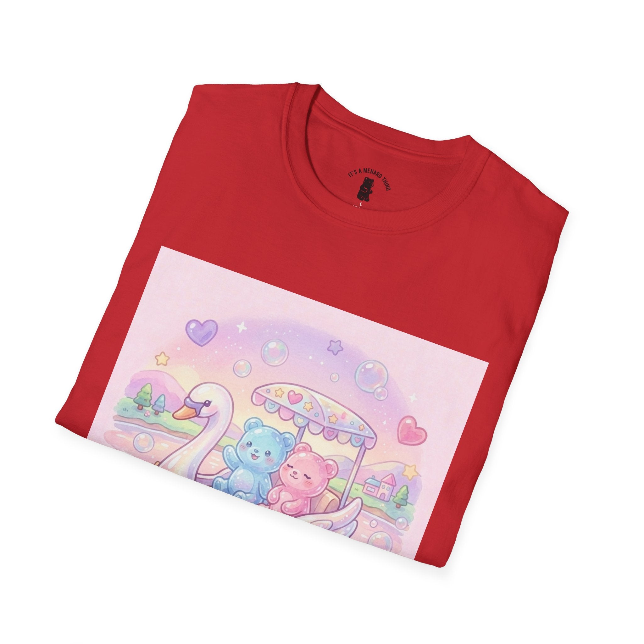 Romantic Swan Boat Ride, Gooey Gummy Friends— Kawaii Graphic T-Shirt
