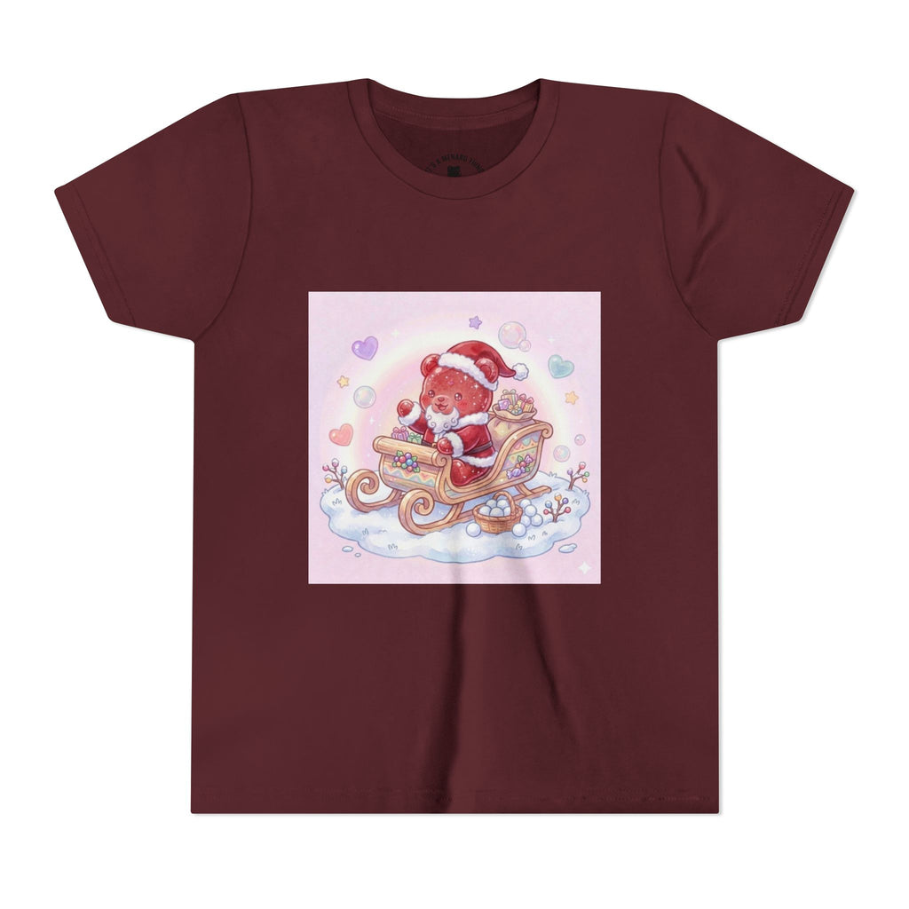 Cute Gooey Gummy Red Santa in Sleigh Holiday Shirt