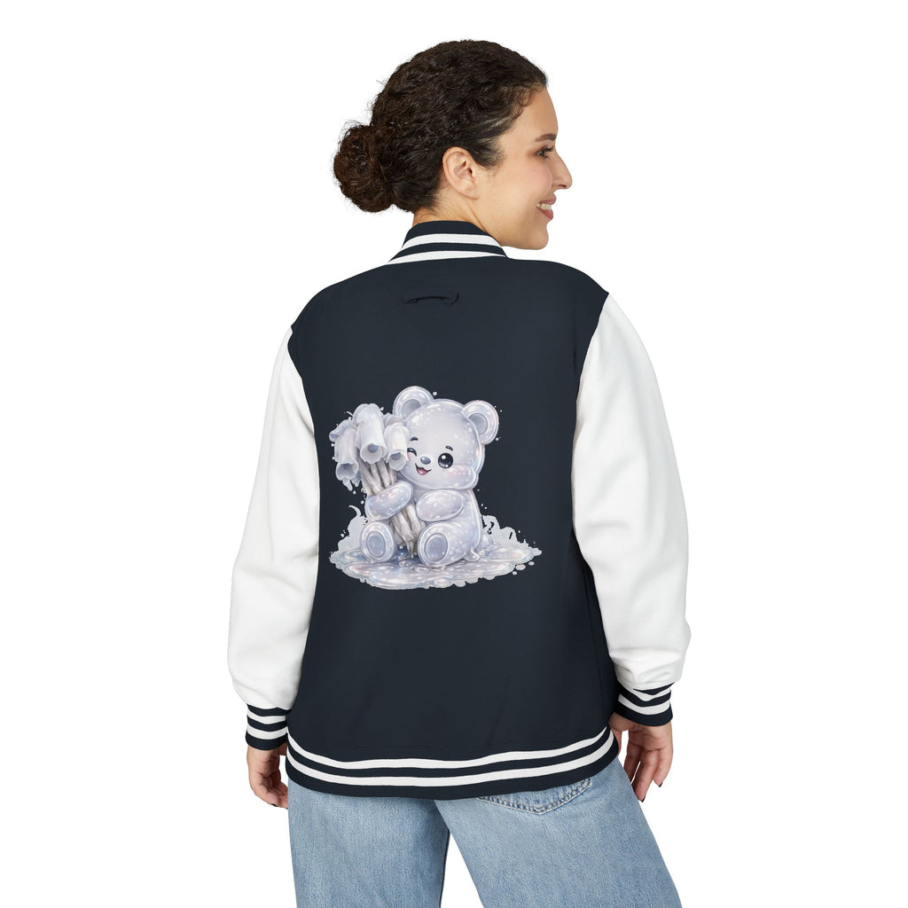 White Ghost Pipe Custer, Oozy Bears Mushroom Special- Letterman Graphic Jacket