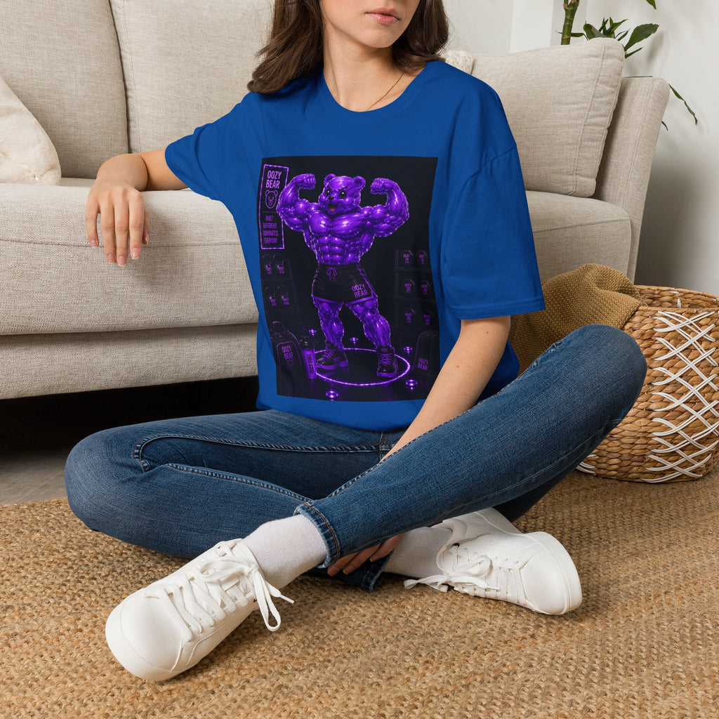 Flexing Muscles, After Workout Oozy Buff Bear Gym Gummy- Adult Graphic Shirt