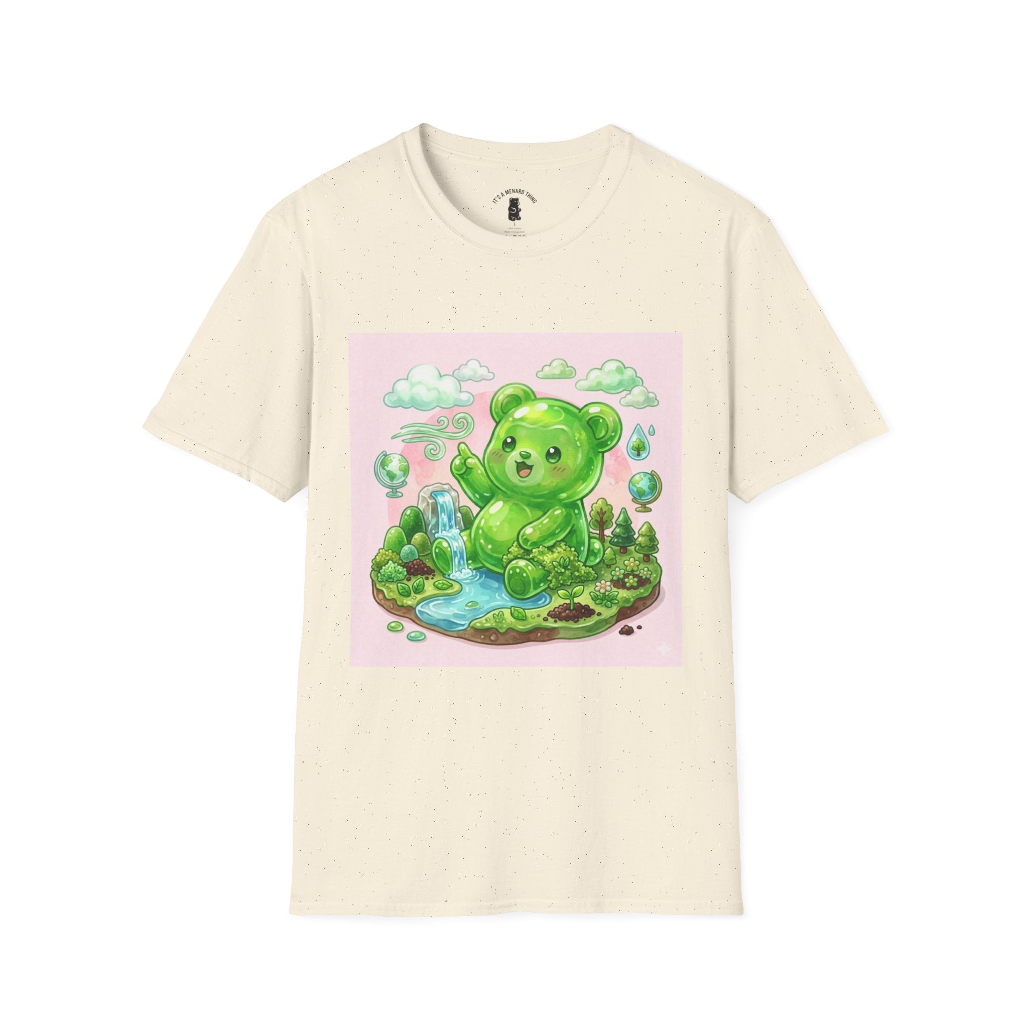 Green Teddy Bear Nature Tee — Cute Eco-Garden Graphic T-Shirt
