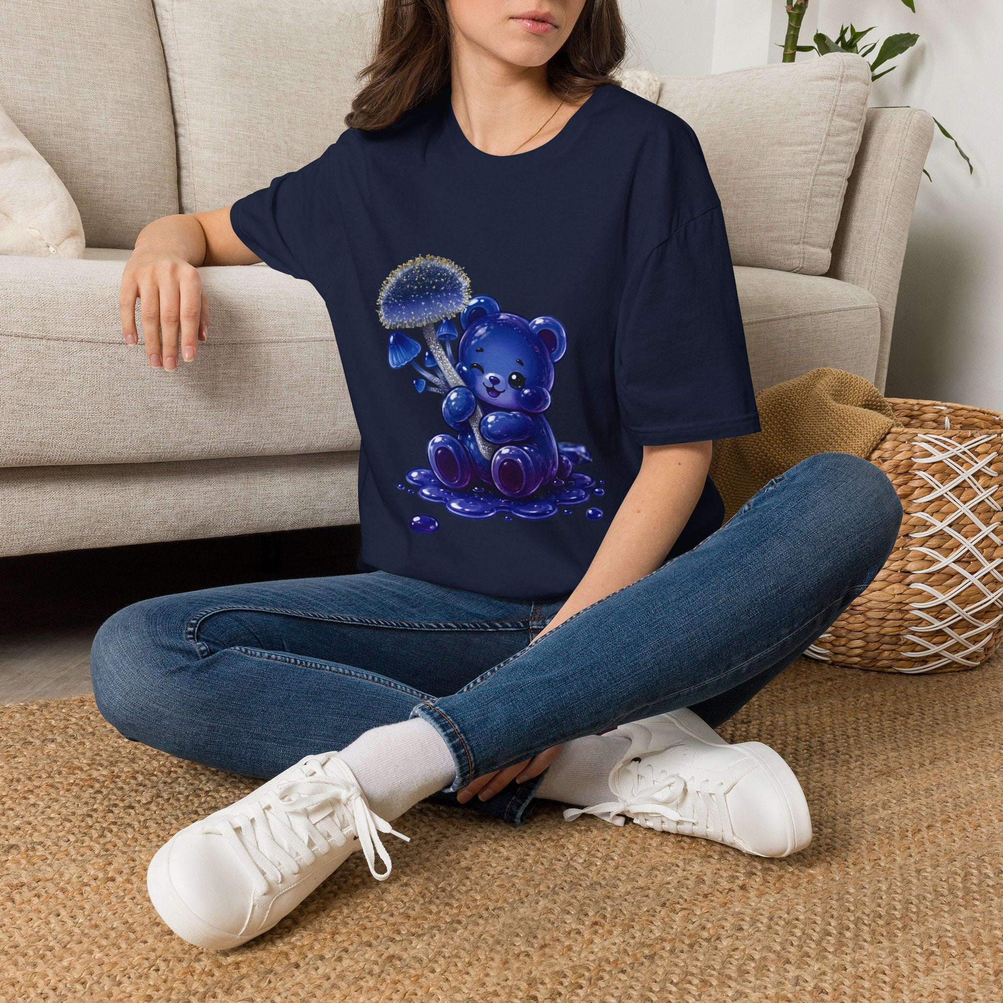 Special Small Blue Mushroom, Oozy Bears Gummy Friend- Graphic Shirt