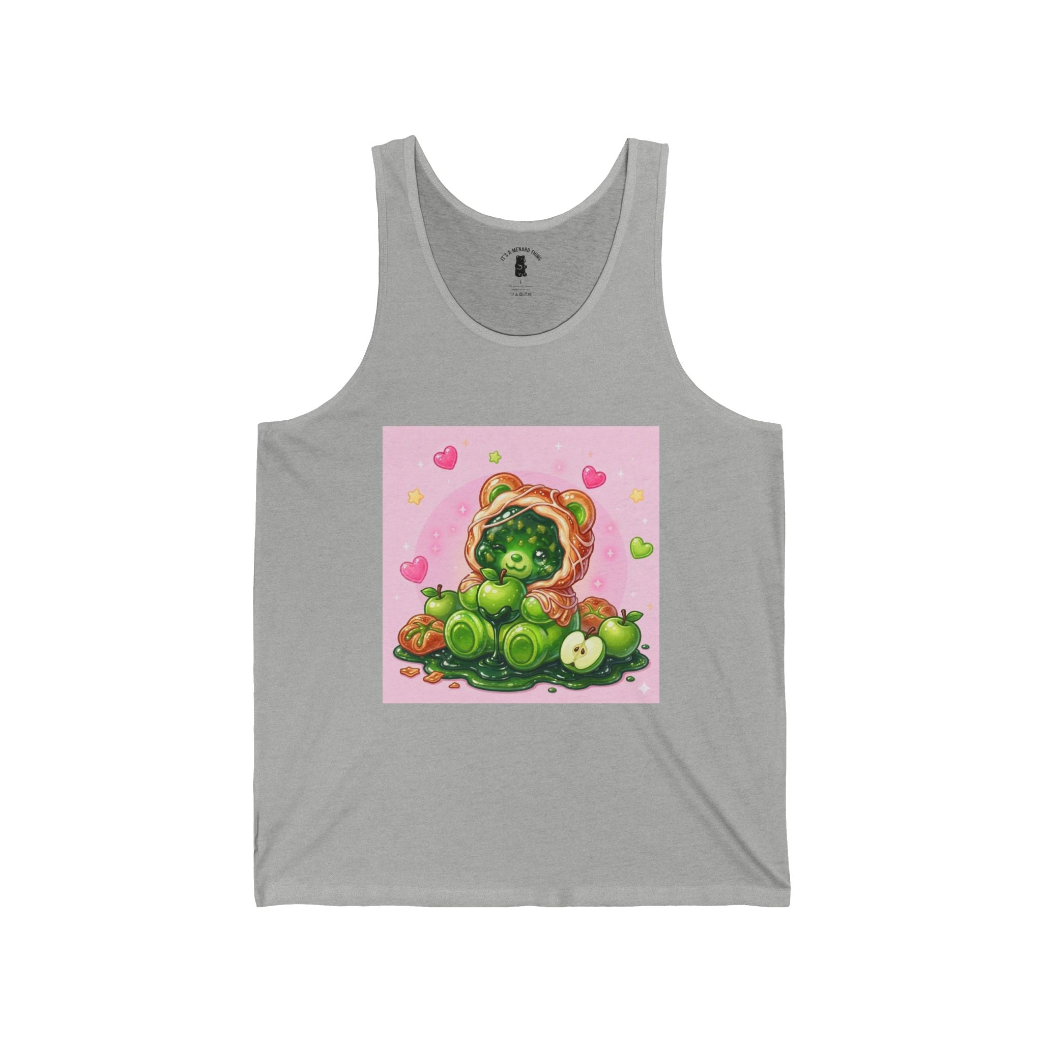 Green Apple Danish, Special Puff Pastry Gooey Gummy Bear — Kawaii Graphic Tank Top