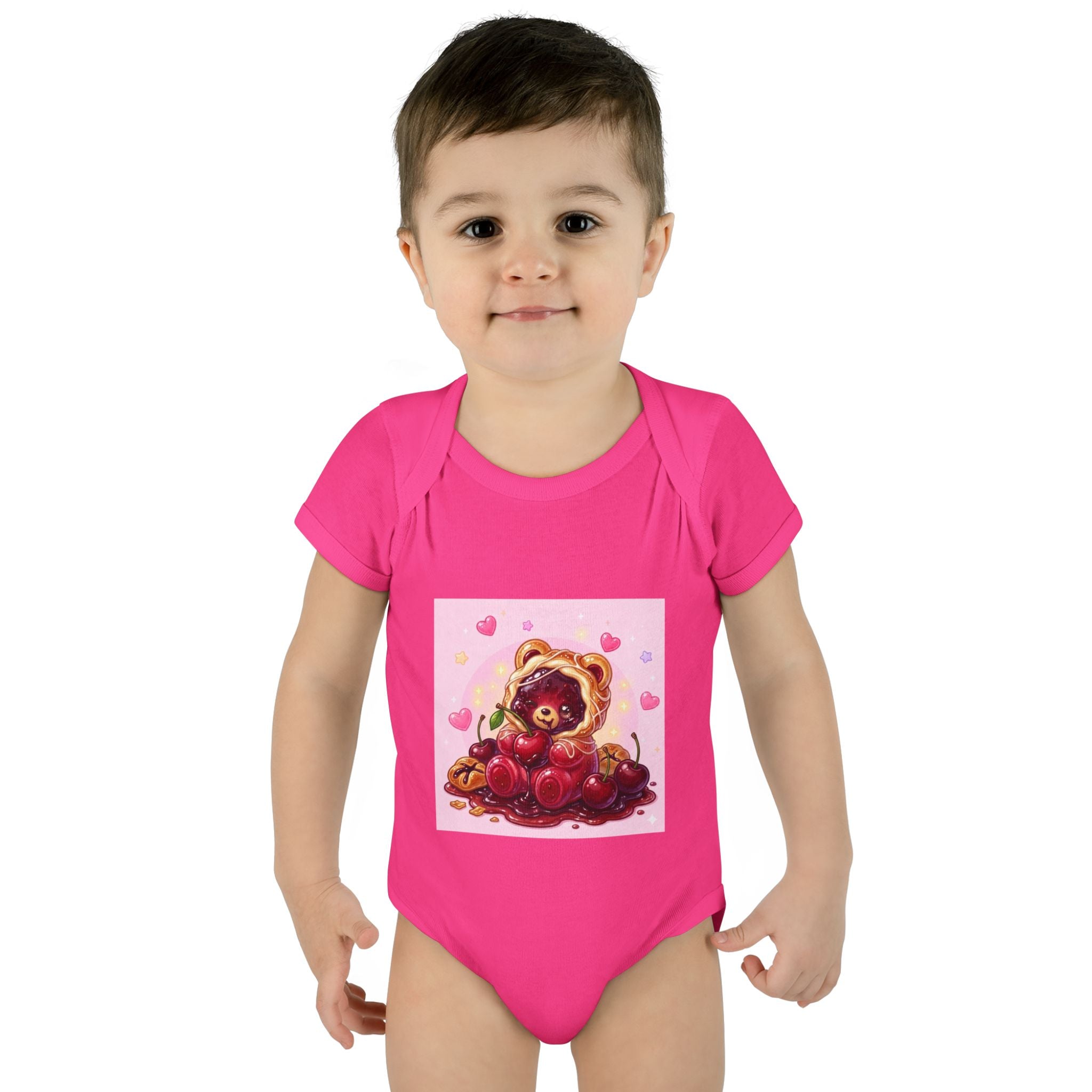 Cherry Danish Gooey Gummy Bear in Puff PJs (Infant Rib Onesie)