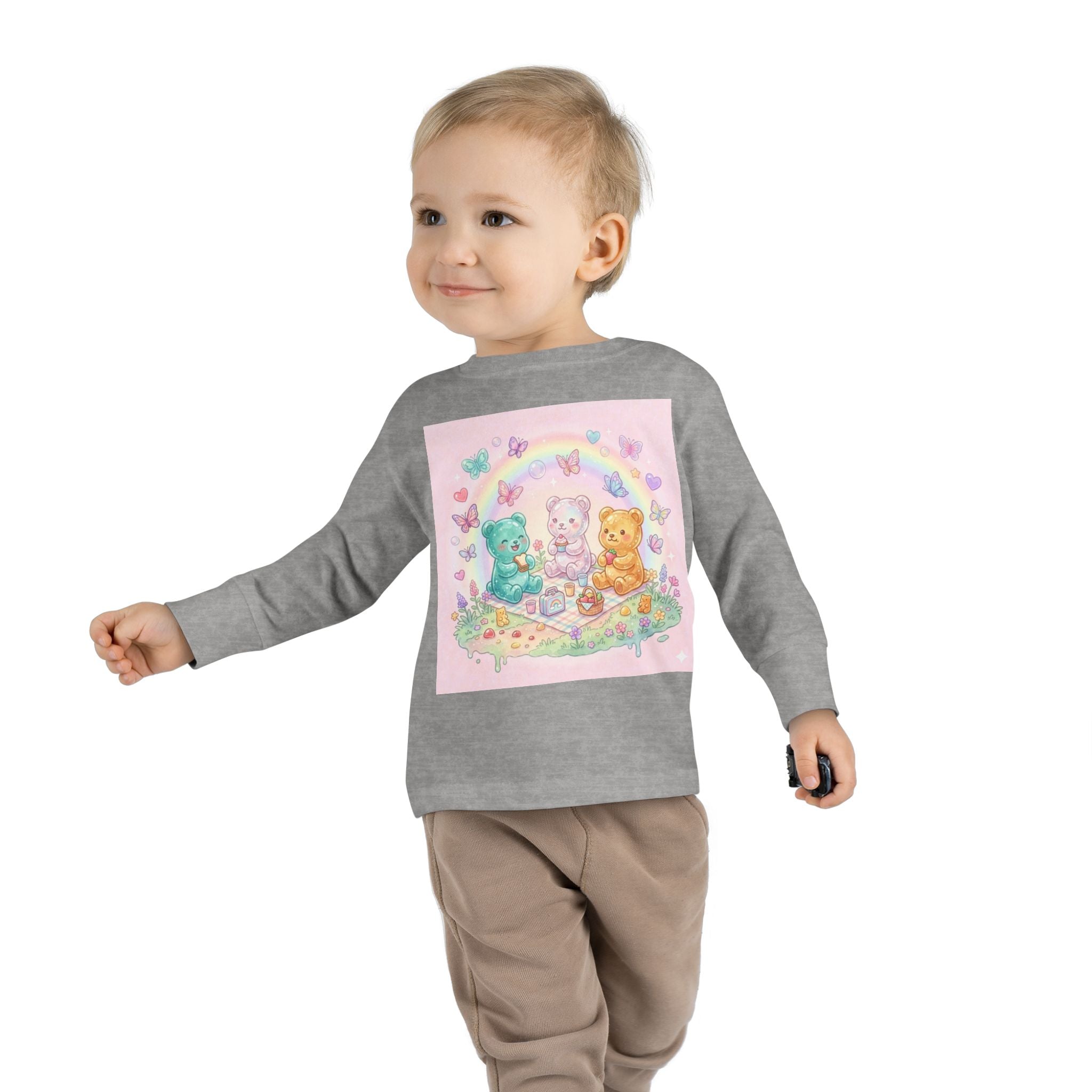 Pastel Picnic Oozy Bear Gummy Friends- Graphic Long Sleeve Shirt